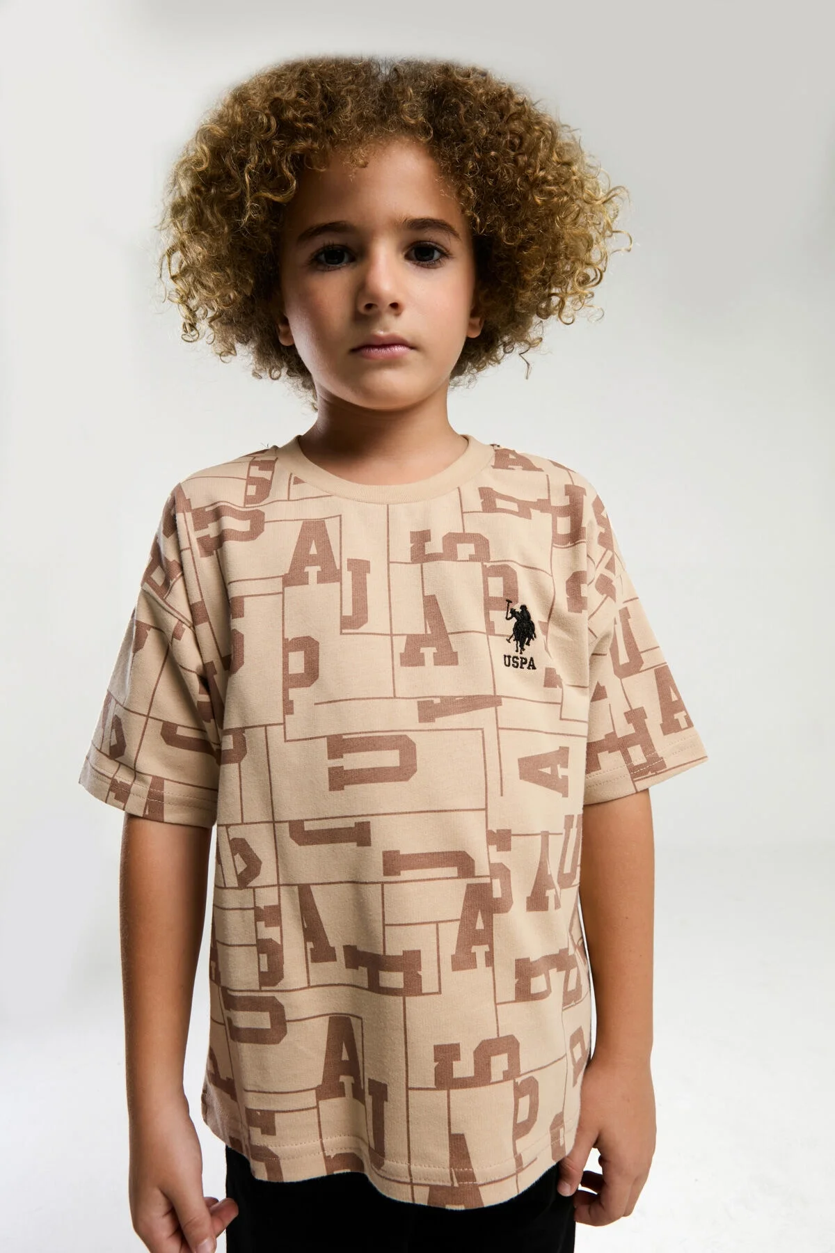 Arnetta U.S. Polo Assn Erkek Çocuk Krem Bermuda Takım Bermuda Takım Toptan