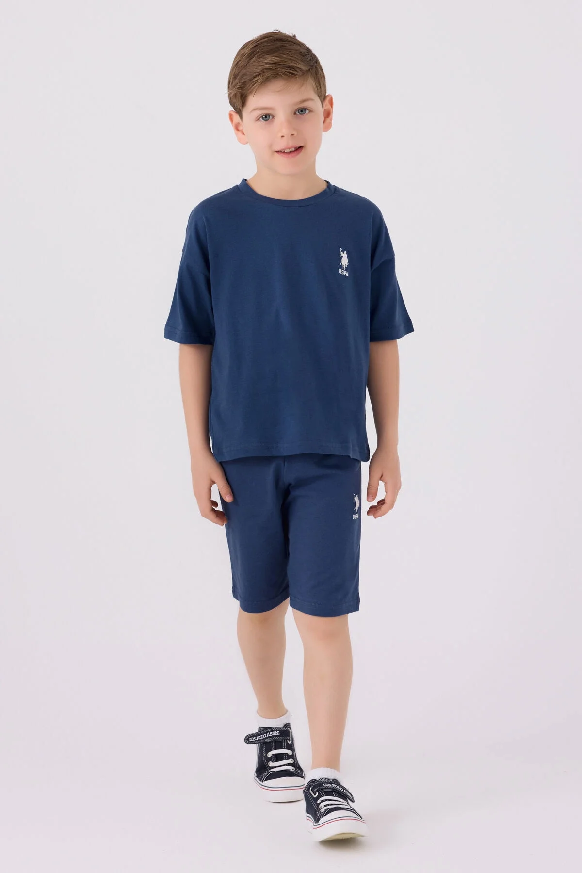 Arnetta U.S. Polo Assn Erkek Çocuk Lacivert Bermuda Takım Bermuda Takım Toptan