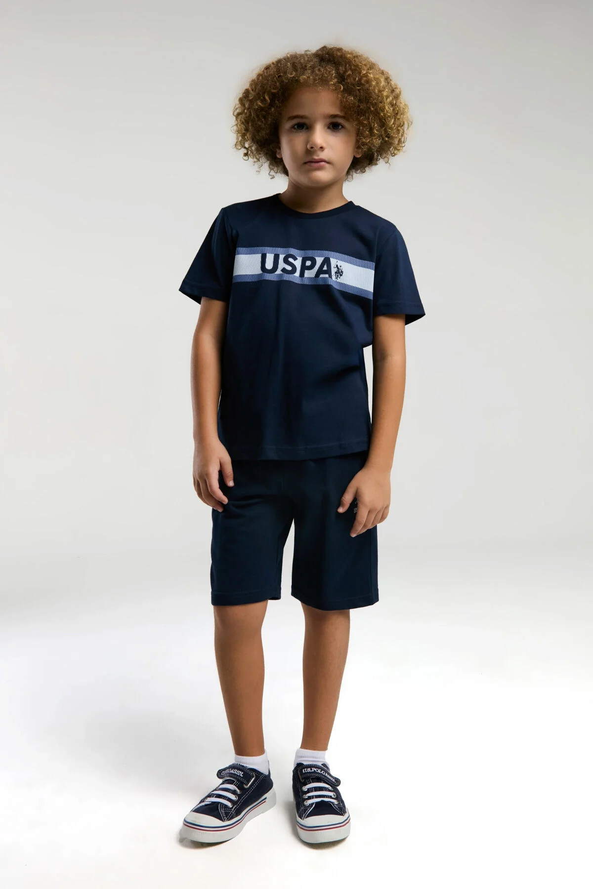 Arnetta U.S. Polo Assn Erkek Çocuk Lacivert Bermuda Takım Bermuda Takım Toptan