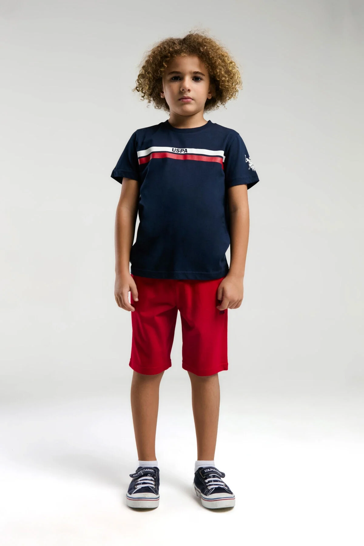 Arnetta U.S. Polo Assn Erkek Çocuk Lacivert Bermuda Takım Bermuda Takım Toptan