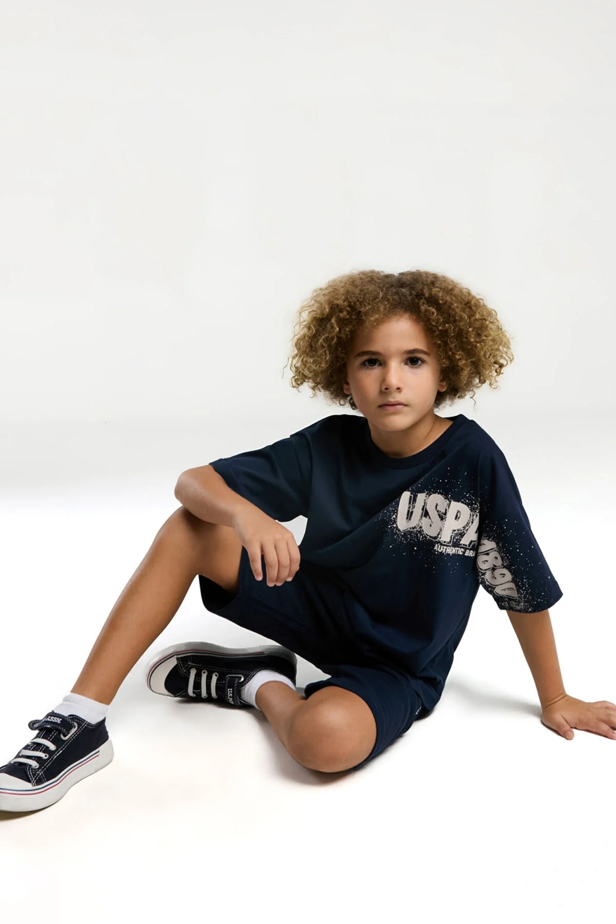 Arnetta U.S. Polo Assn Erkek Çocuk Lacivert Bermuda Takım Bermuda Takım Toptan