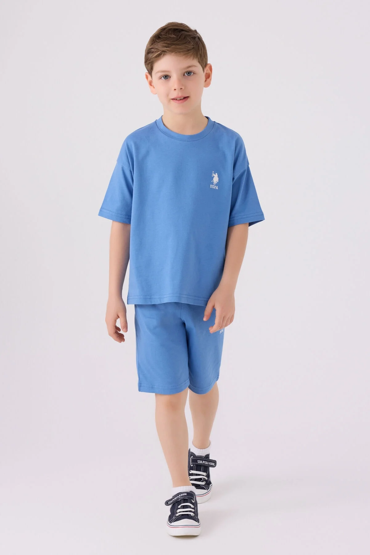 Arnetta U.S. Polo Assn Erkek Çocuk Mavi Bermuda Takım Bermuda Takım Toptan
