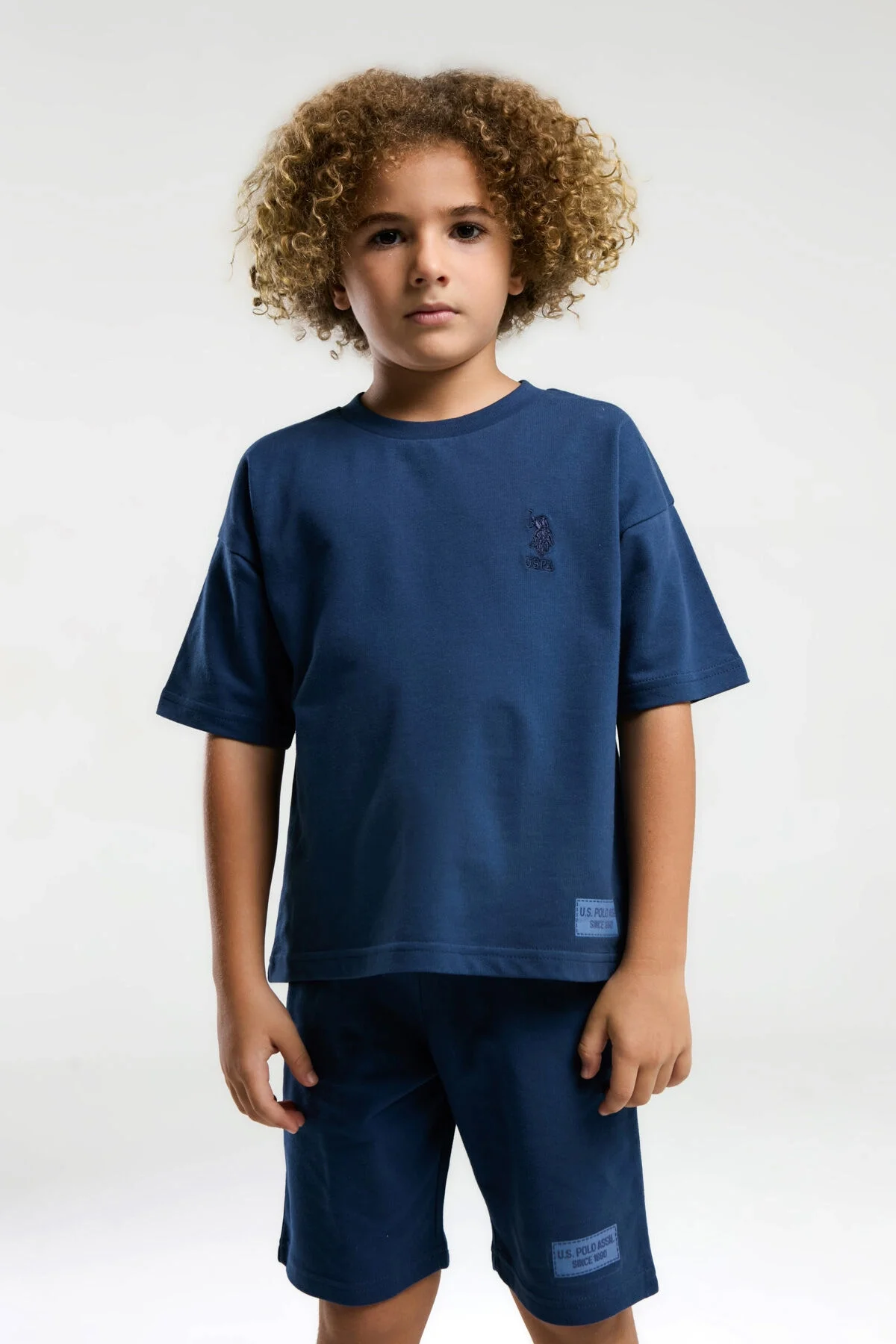 Arnetta U.S. Polo Assn Erkek Çocuk Mavi Bermuda Takım Bermuda Takım Toptan
