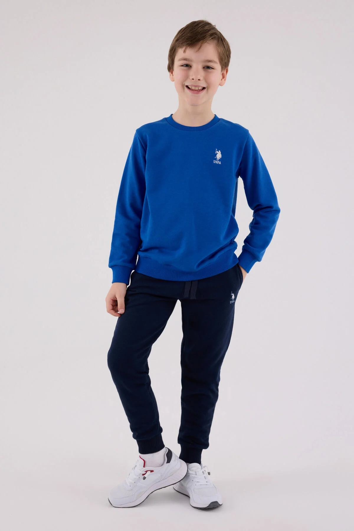 Arnetta U.S. Polo Assn Erkek Çocuk Mavi Eşofman Takımı Eşofman Takımı Toptan