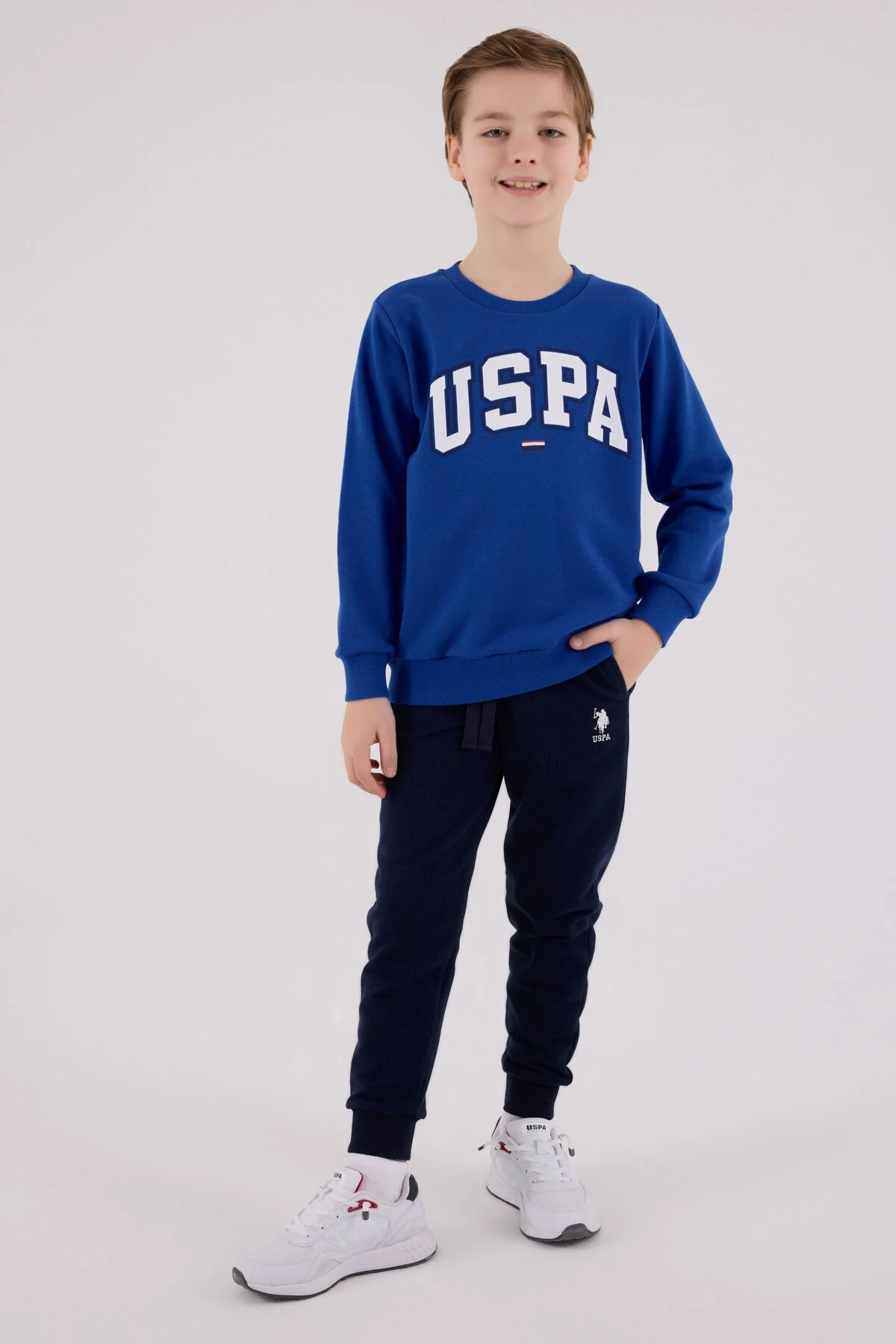 Arnetta U.S. Polo Assn Erkek Çocuk Mavi Eşofman Takımı Eşofman Takımı Toptan