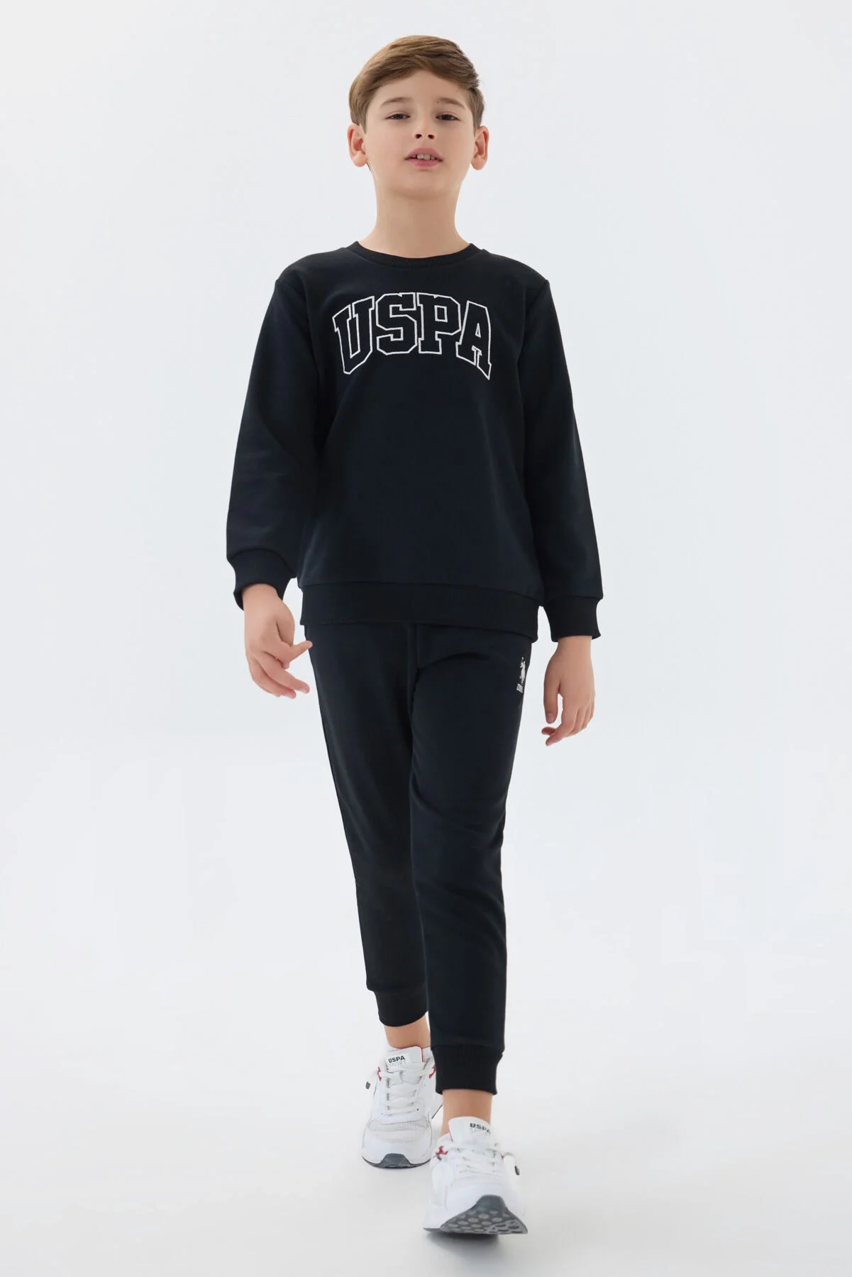 Arnetta U.S. Polo Assn Erkek Çocuk Siyah Eşofman Takımı Eşofman Takımı Toptan