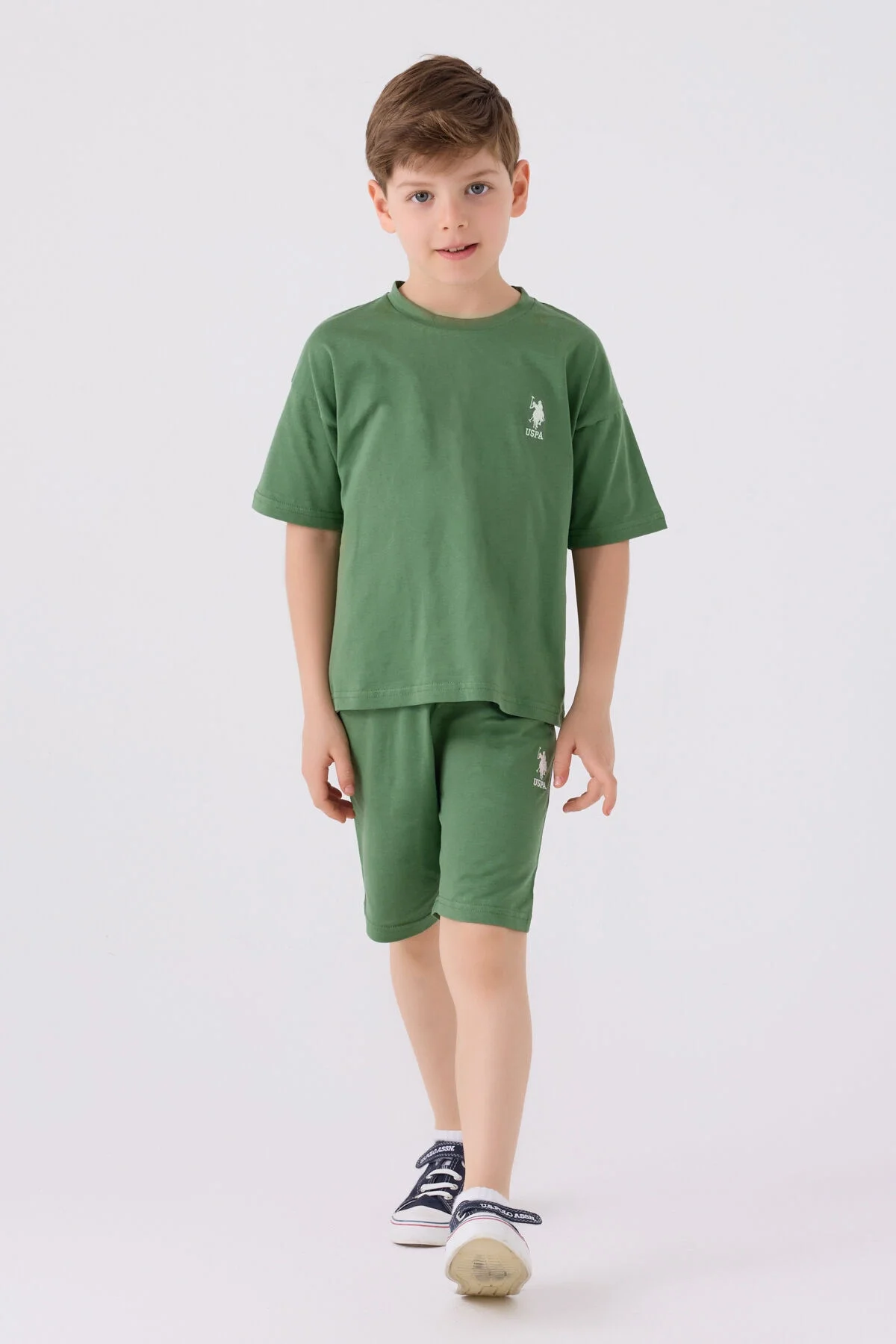 Arnetta U.S. Polo Assn Erkek Çocuk Yeşil Bermuda Takım Bermuda Takım Toptan