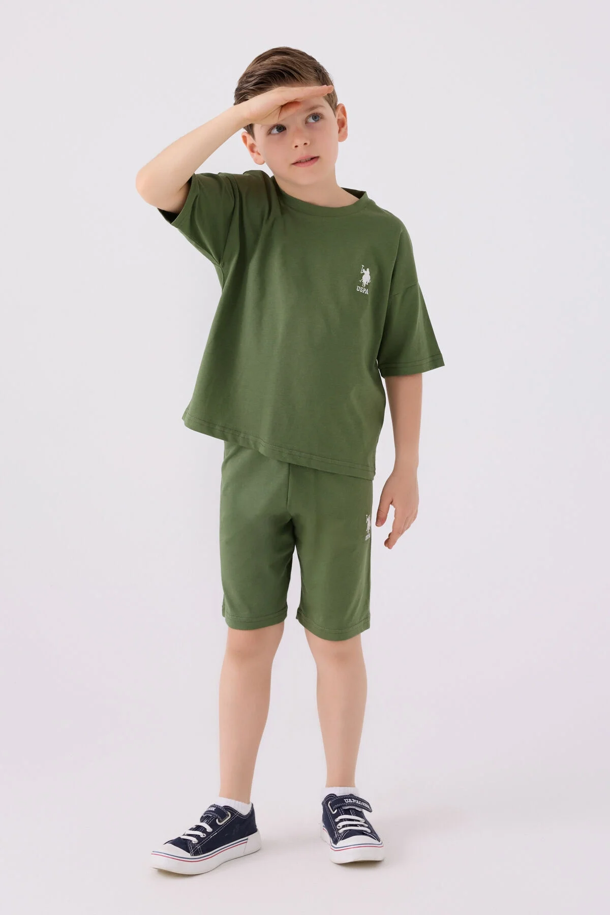 Arnetta U.S. Polo Assn Erkek Çocuk Yeşil Bermuda Takım Bermuda Takım Toptan