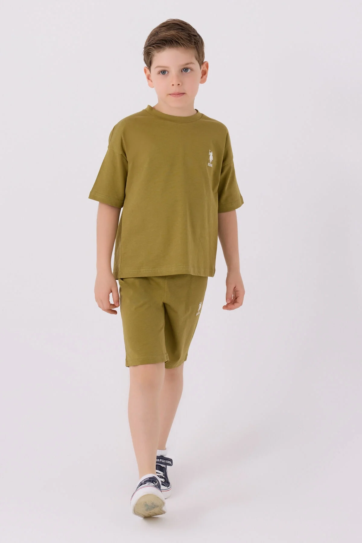 Arnetta U.S. Polo Assn Erkek Çocuk Yeşil Bermuda Takım Bermuda Takım Toptan