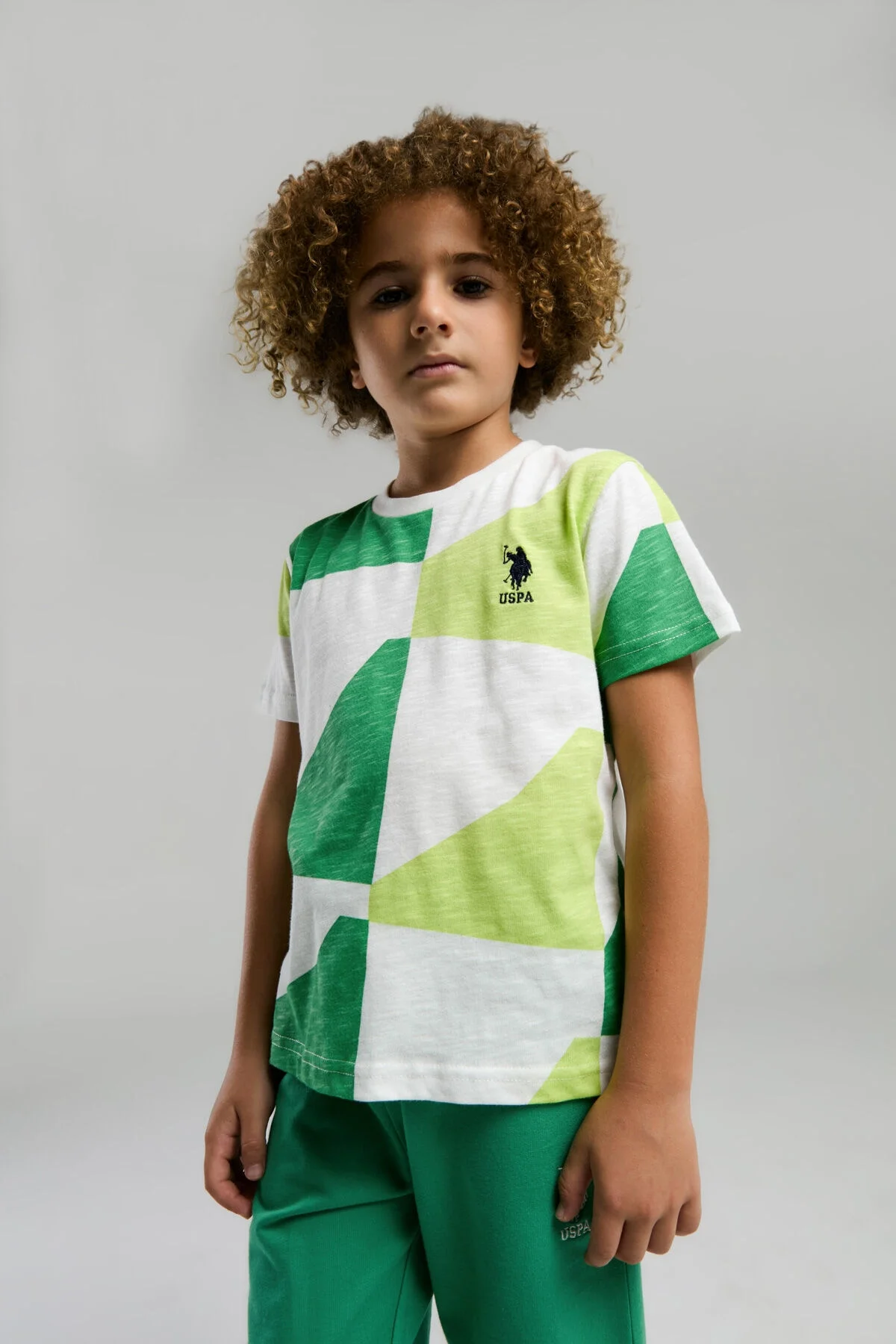 Arnetta U.S. Polo Assn Erkek Çocuk Yeşil Bermuda Takım Bermuda Takım Toptan