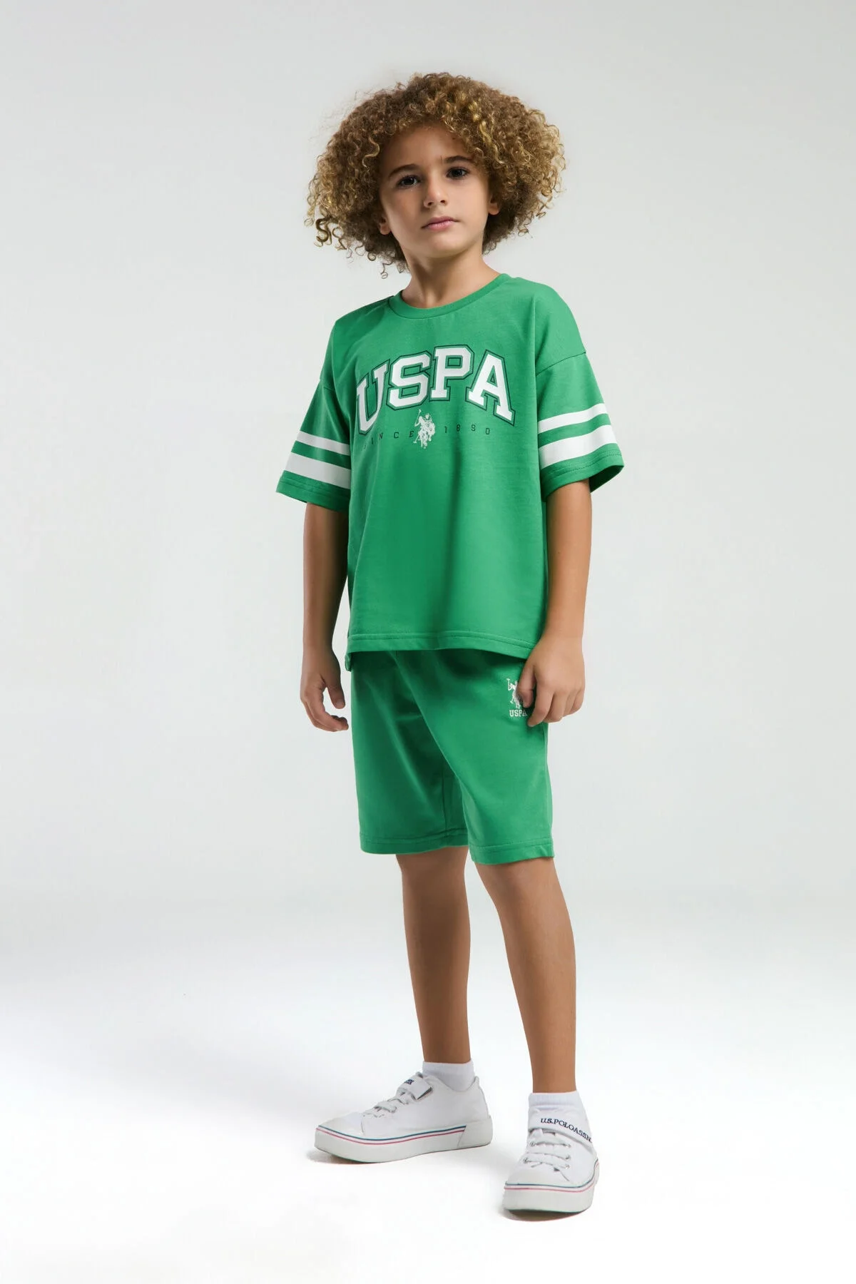 Arnetta U.S. Polo Assn Erkek Çocuk Yeşil Bermuda Takım Bermuda Takım Toptan