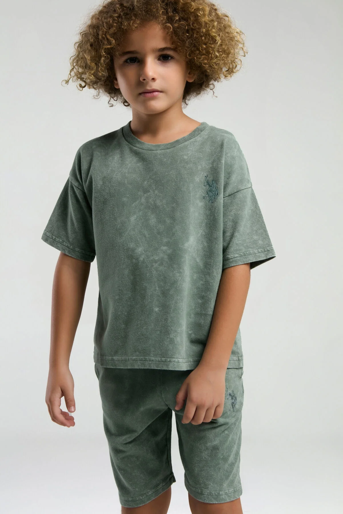 Arnetta U.S. Polo Assn Erkek Çocuk Yeşil Bermuda Takım Bermuda Takım Toptan