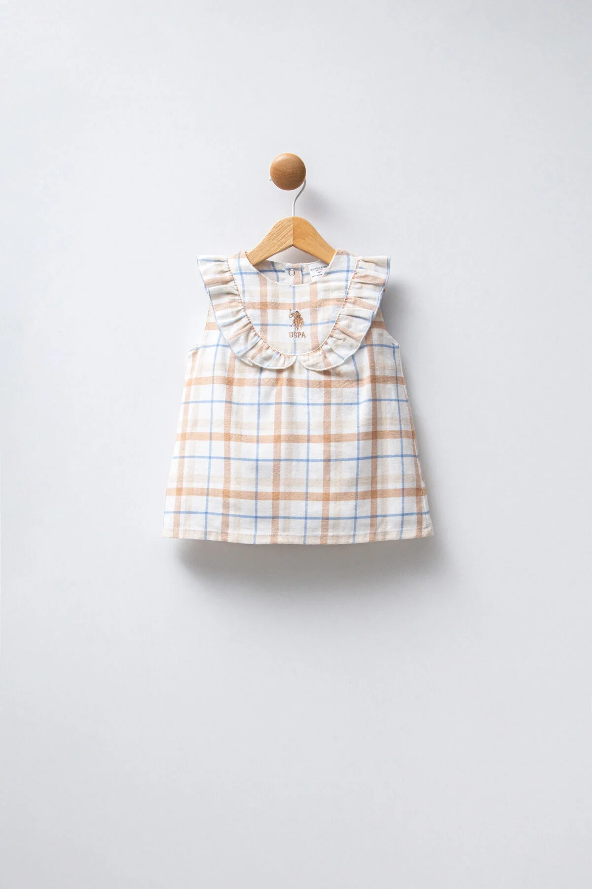 Arnetta U.S. Polo Assn Kız Bebek Beyaz Elbise Elbise Toptan