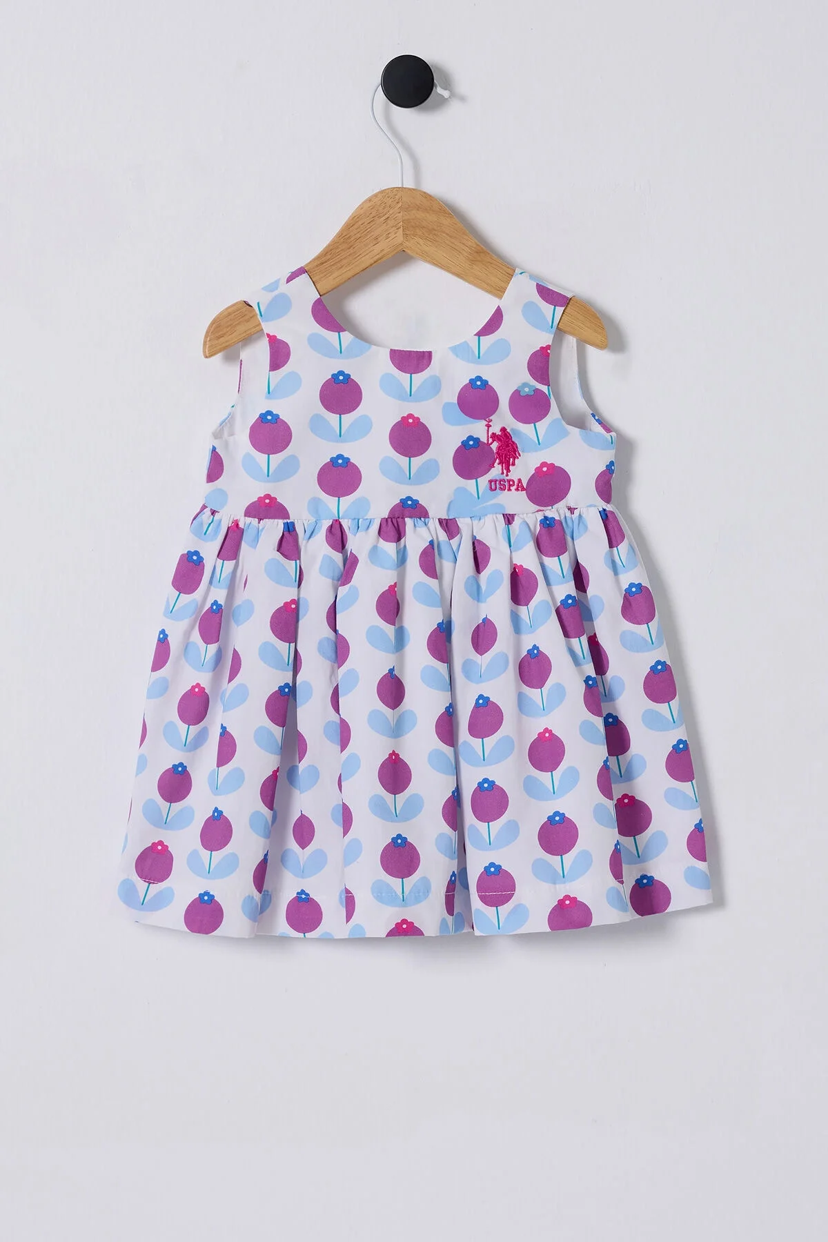 Arnetta U.S. Polo Assn Kız Bebek Beyaz Elbise Elbise Toptan