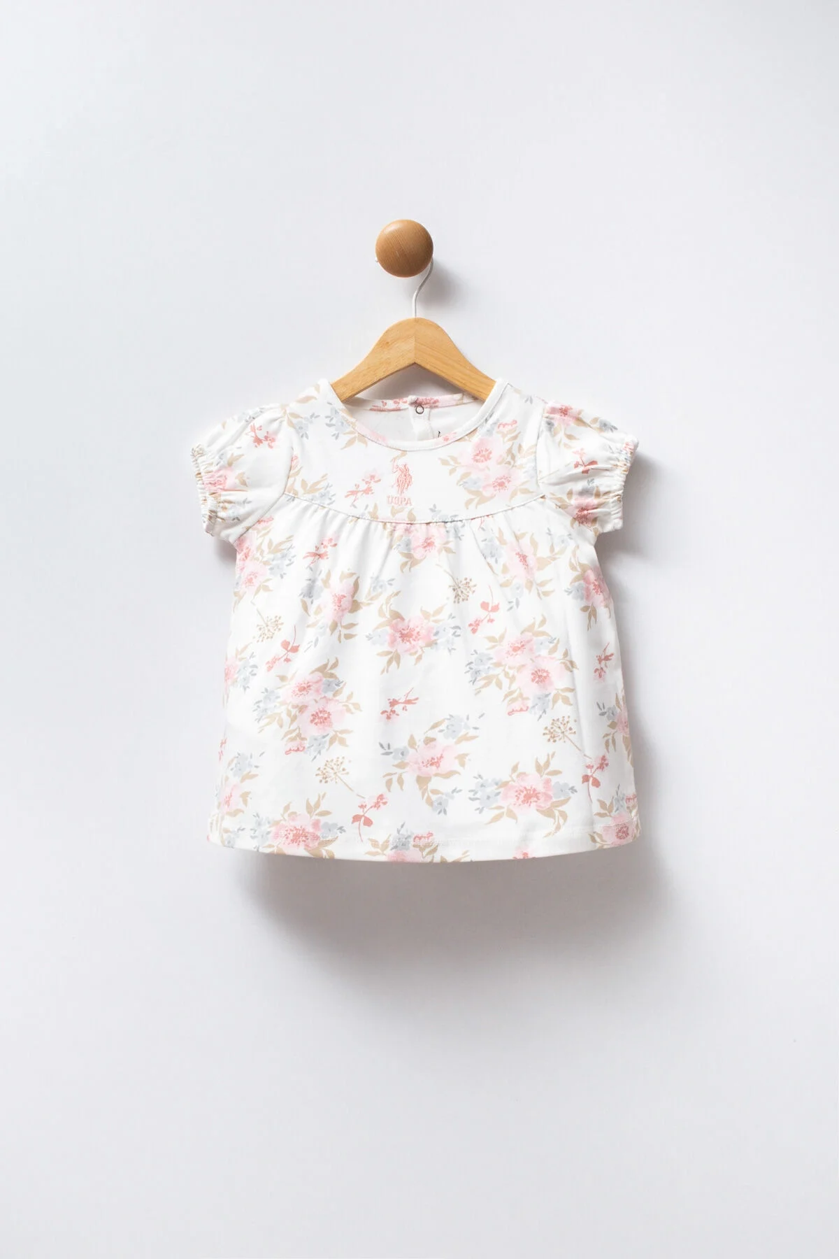 Arnetta U.S. Polo Assn Kız Bebek Beyaz Elbise Elbise Toptan