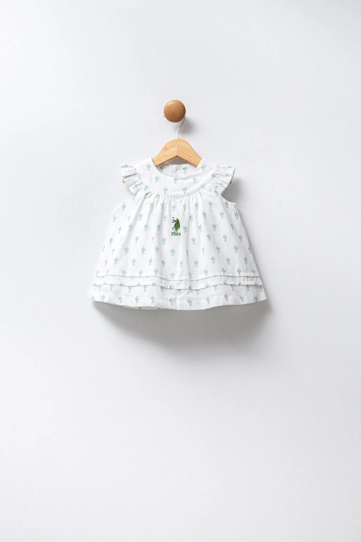 Arnetta U.S. Polo Assn Kız Bebek Beyaz Elbise Elbise Toptan