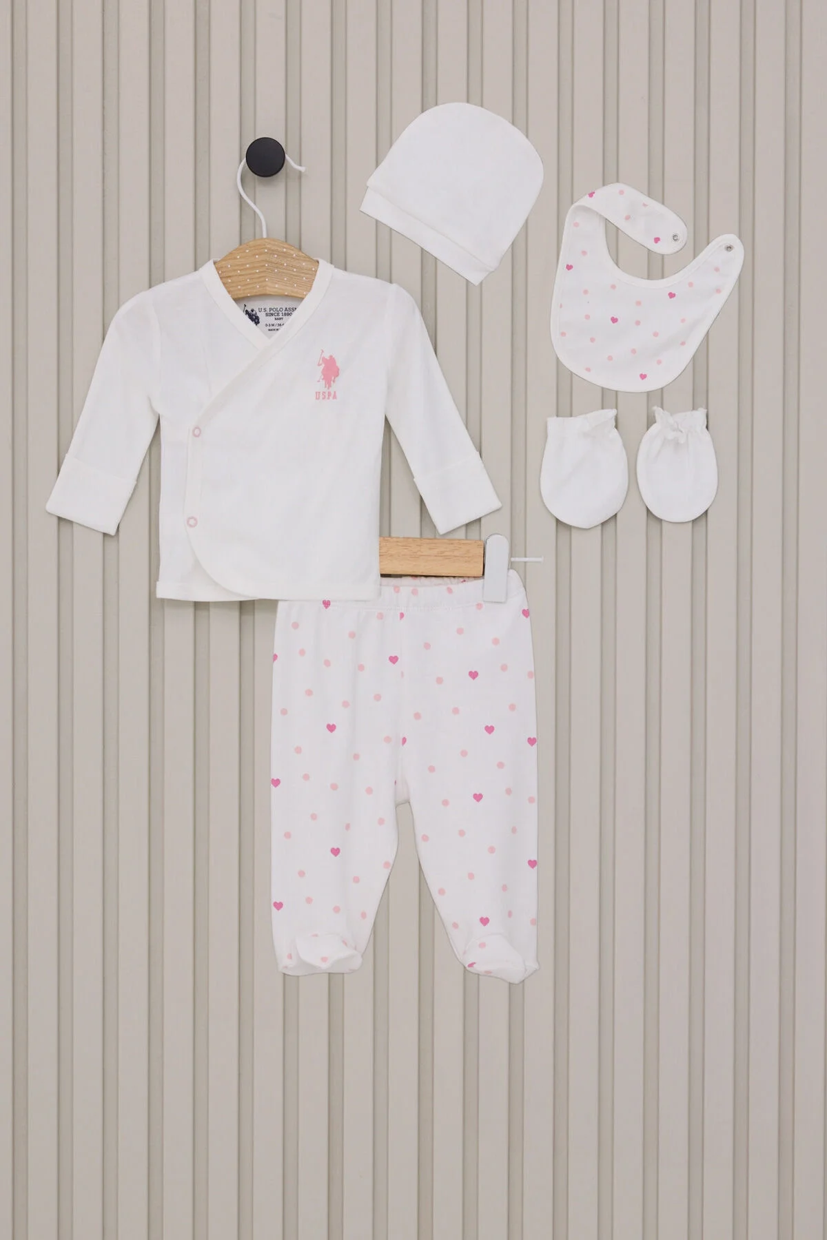 Arnetta U.S. Polo Assn Kız Bebek Beyaz Hastane Çıkışı Hastane Çıkışı Toptan