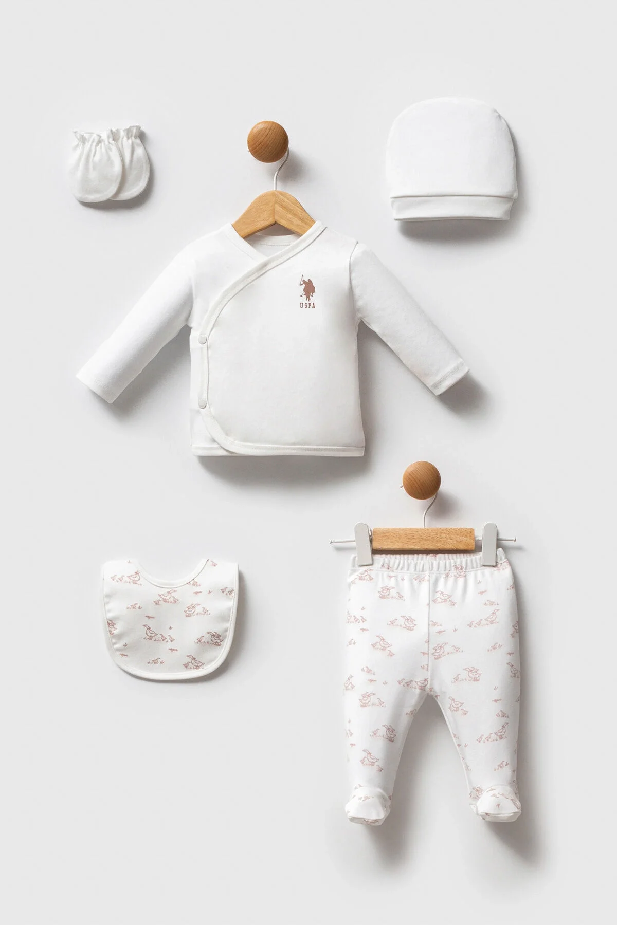 Arnetta U.S. Polo Assn Kız Bebek Beyaz Hastane Çıkışı Hastane Çıkışı Toptan