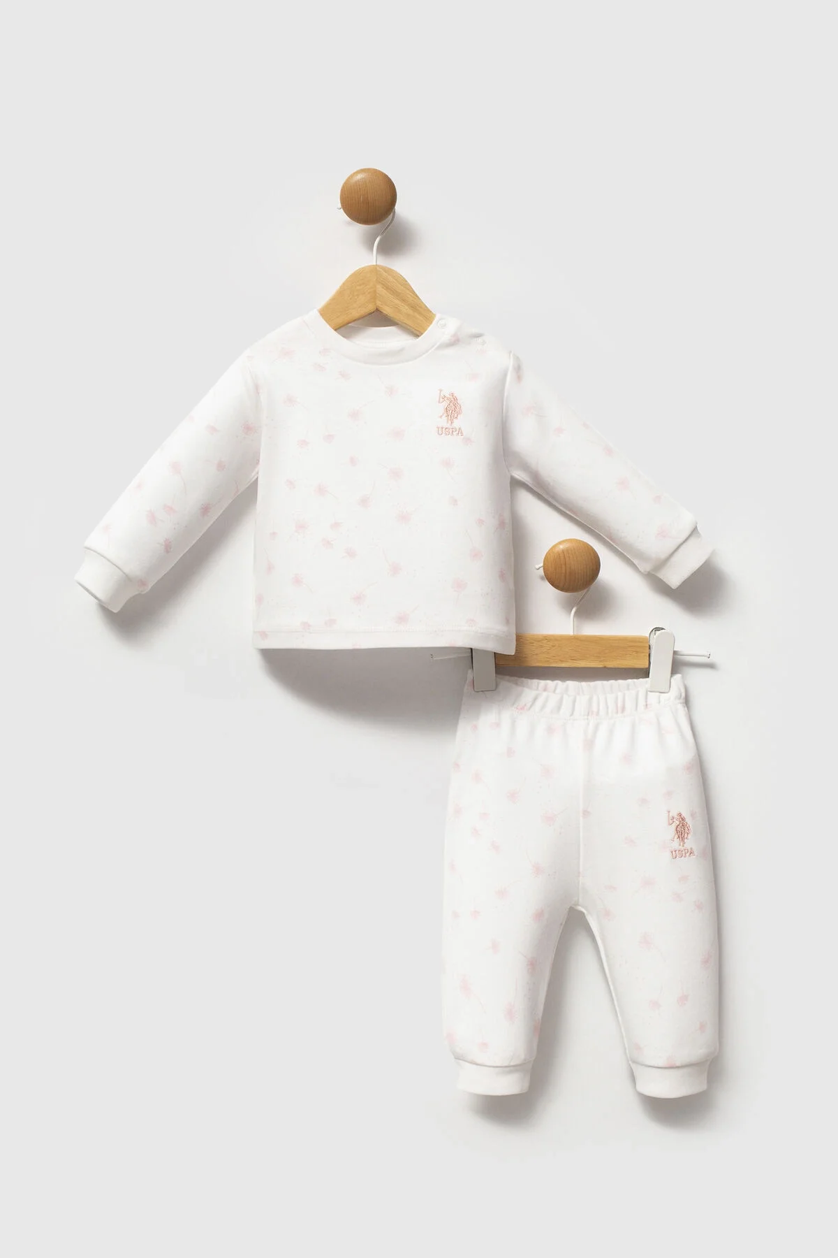 Arnetta U.S. Polo Assn Kız Bebek Beyaz Takım Bebek Takımları Toptan