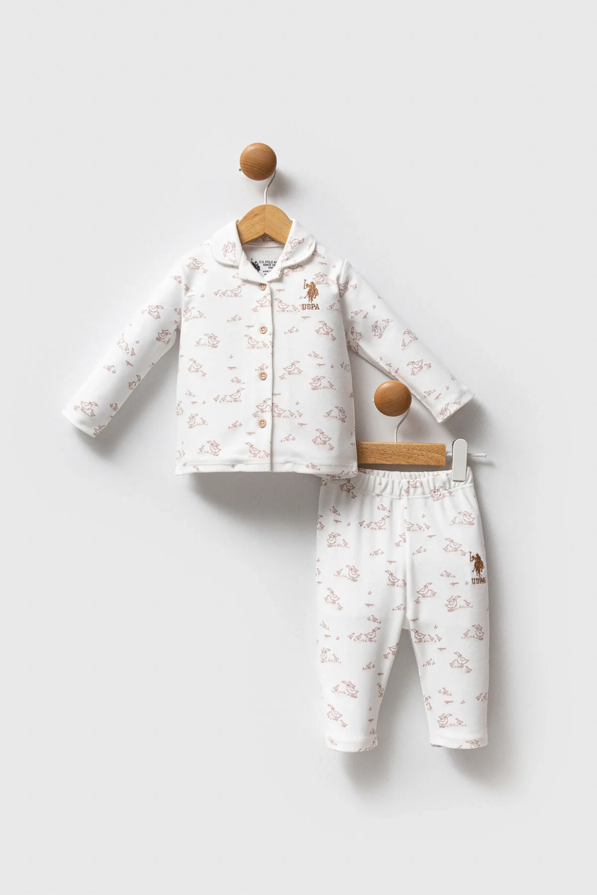 Arnetta U.S. Polo Assn Kız Bebek Beyaz Takım Bebek Takımları Toptan