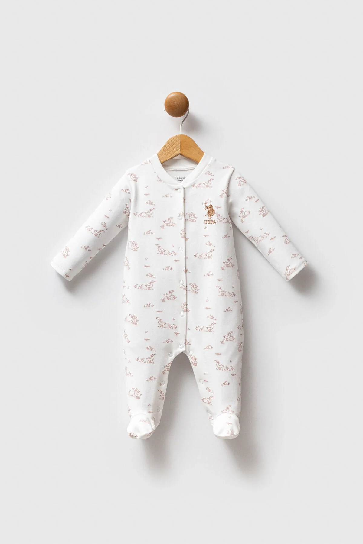 Arnetta U.S. Polo Assn Kız Bebek Beyaz Tulum Tulum & Salopet Toptan