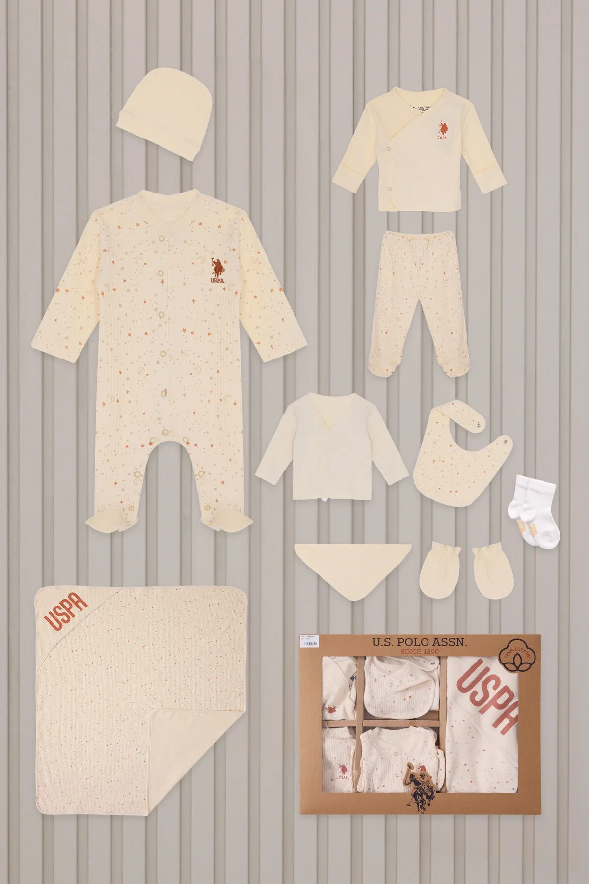 Arnetta U.S. Polo Assn Kız Bebek Krem Hastane Çıkışı Hastane Çıkışı Toptan