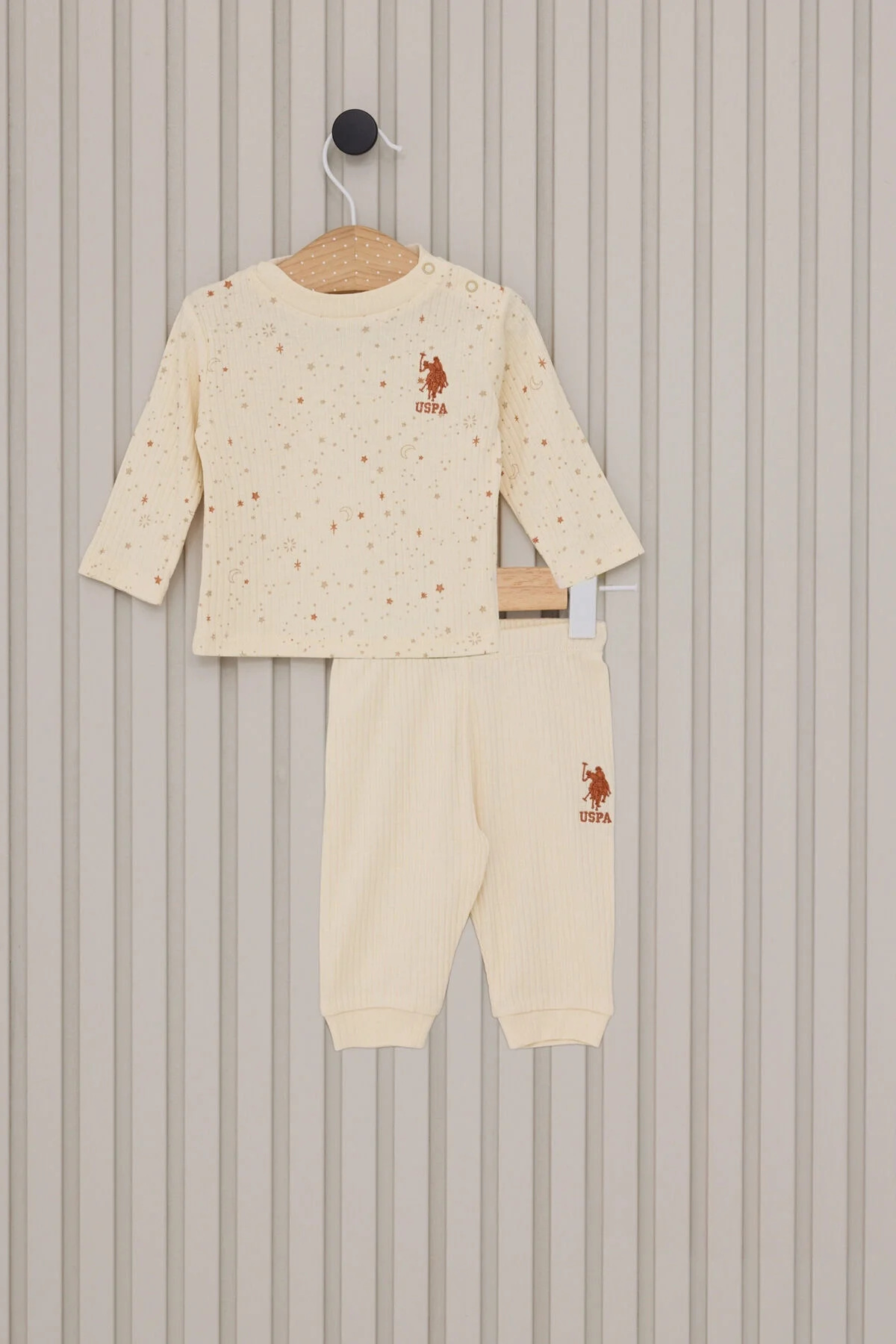 Arnetta U.S. Polo Assn Kız Bebek Krem Takım Bebek Takımları Toptan