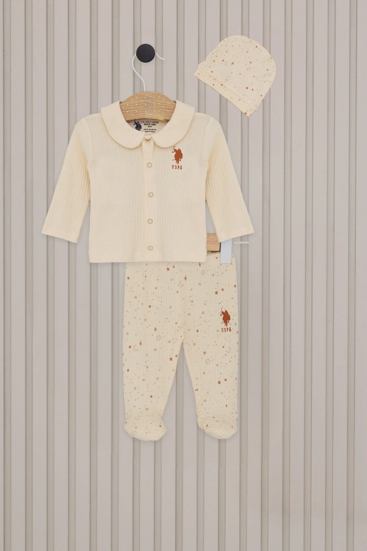 Arnetta U.S. Polo Assn Kız Bebek Krem Takım Bebek Takımları Toptan