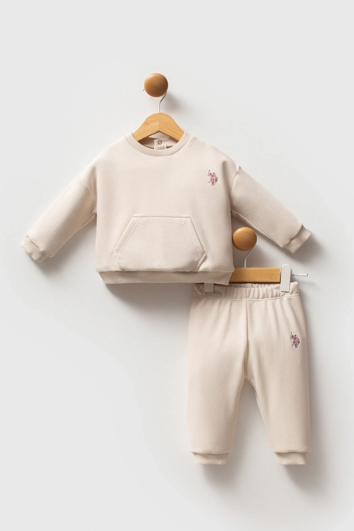 Arnetta U.S. Polo Assn Kız Bebek Krem Takım Bebek Takımları Toptan