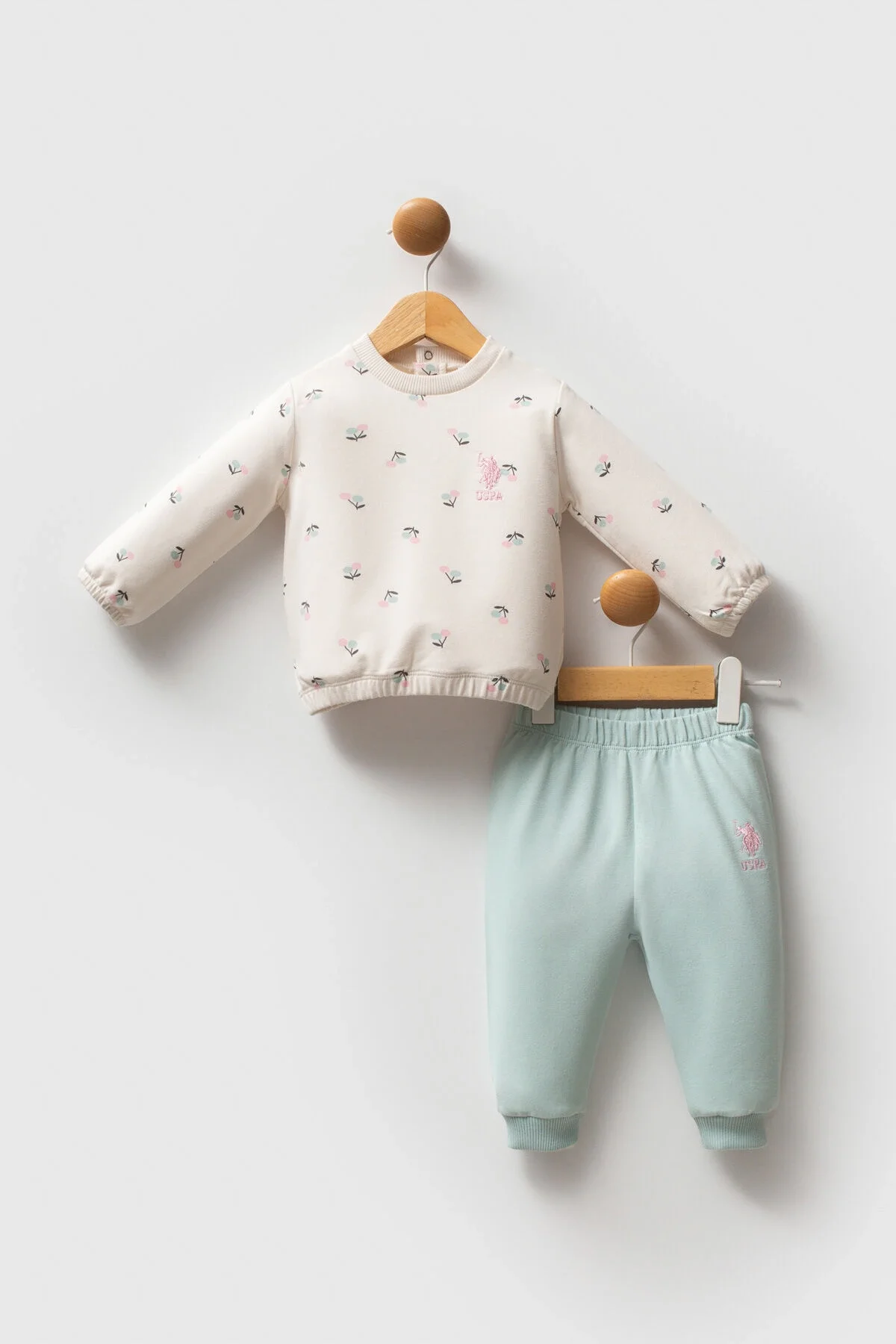 Arnetta U.S. Polo Assn Kız Bebek Krem Takım Bebek Takımları Toptan