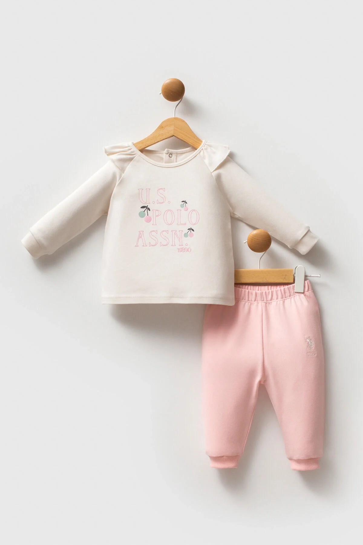 Arnetta U.S. Polo Assn Kız Bebek Krem Takım Bebek Takımları Toptan