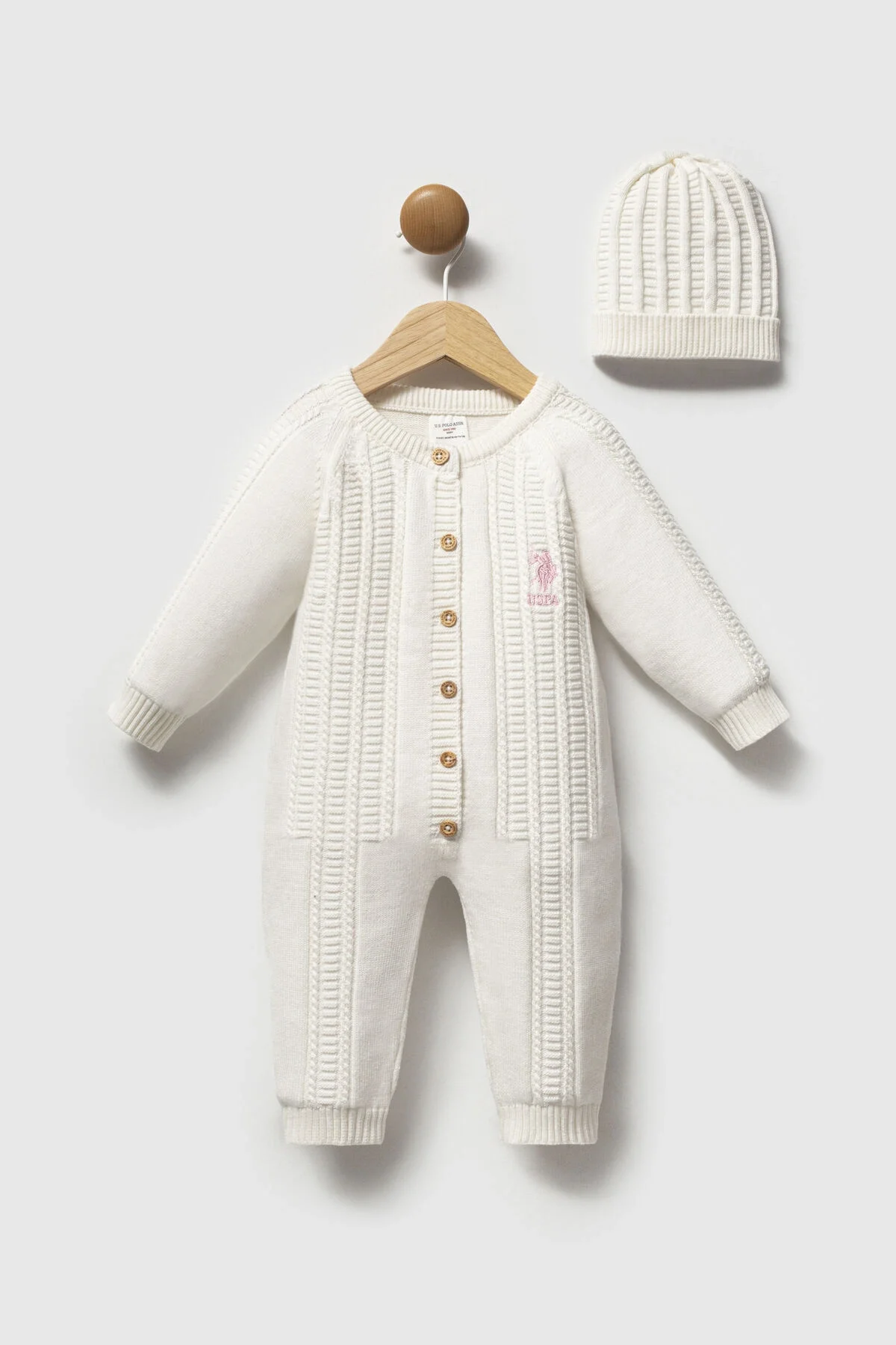 Arnetta U.S. Polo Assn Kız Bebek Krem Tulum Tulum & Salopet Toptan