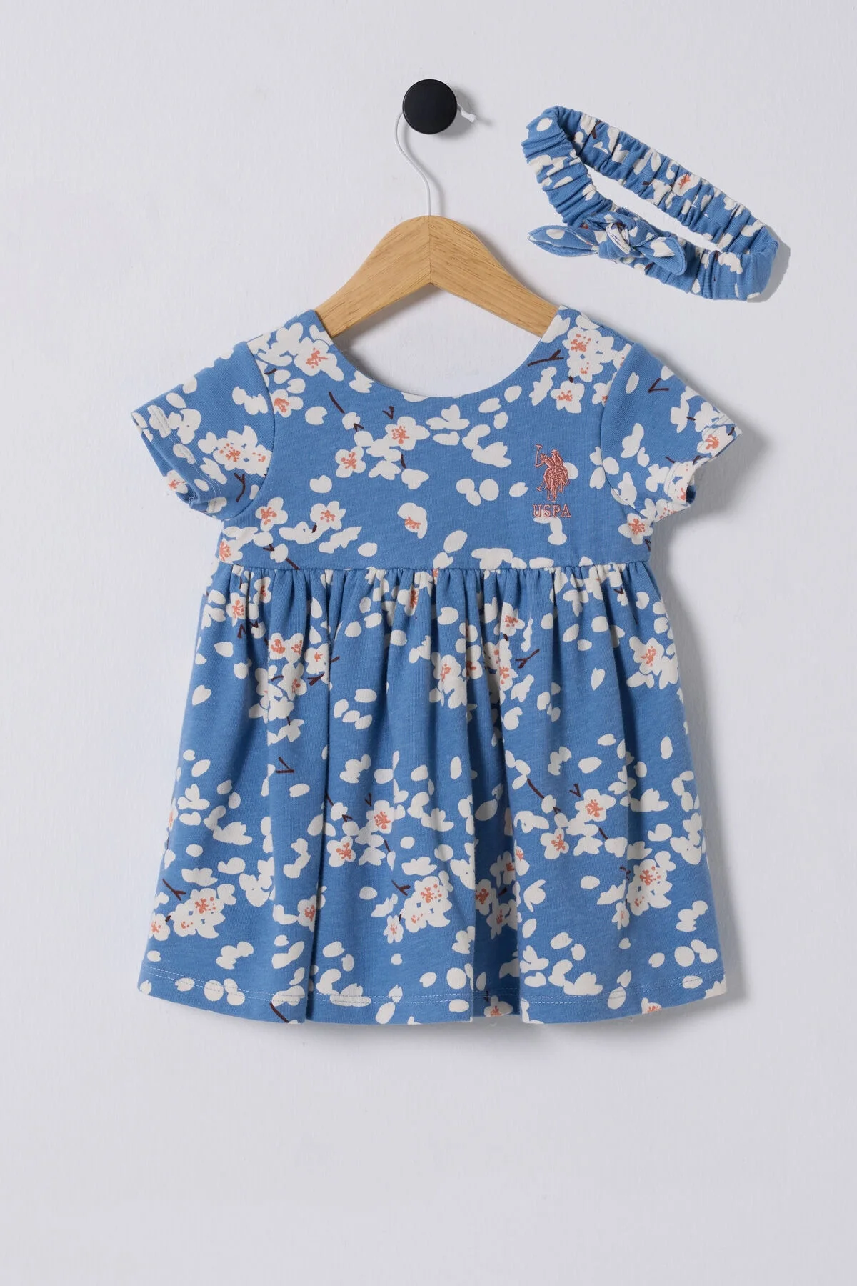 Arnetta U.S. Polo Assn Kız Bebek Mavi Elbise Elbise Toptan