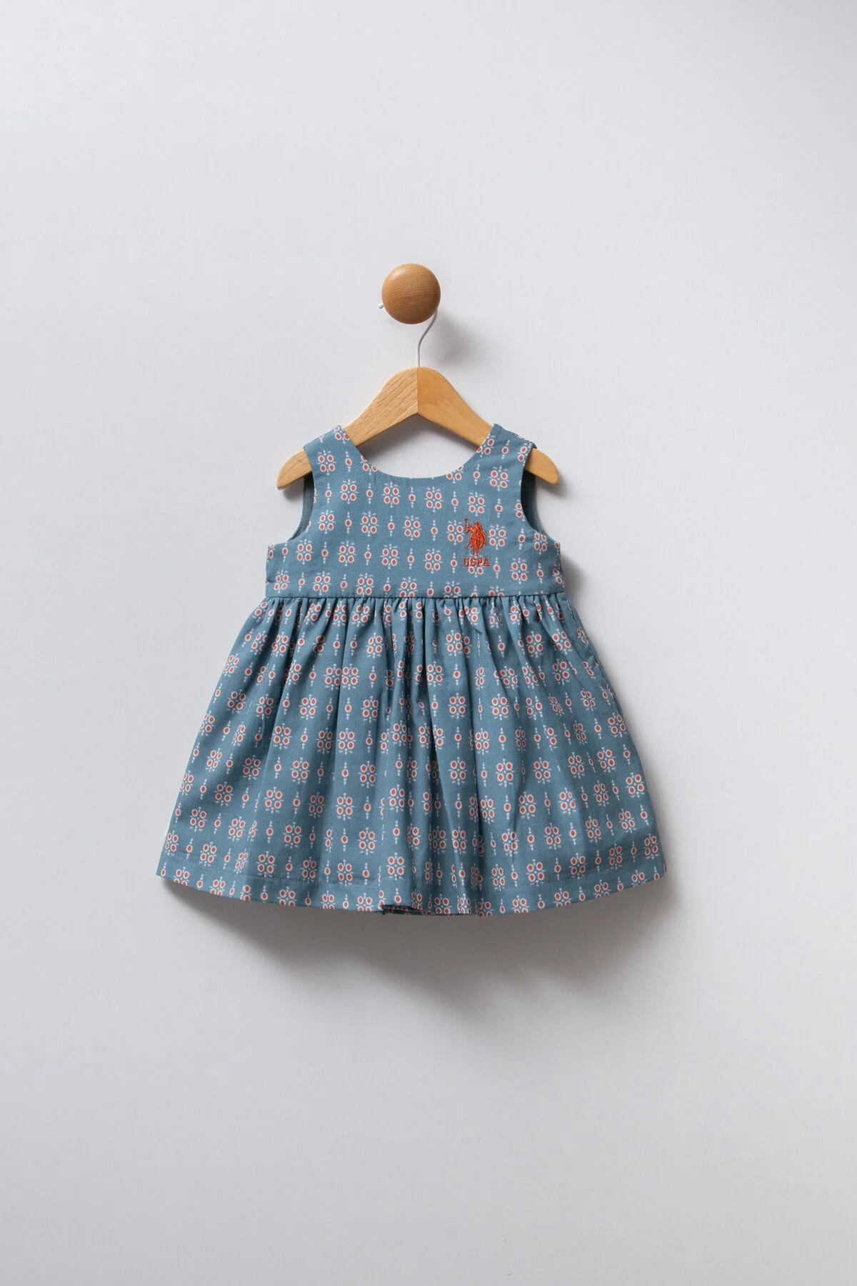 Arnetta U.S. Polo Assn Kız Bebek Mavi Elbise Elbise Toptan