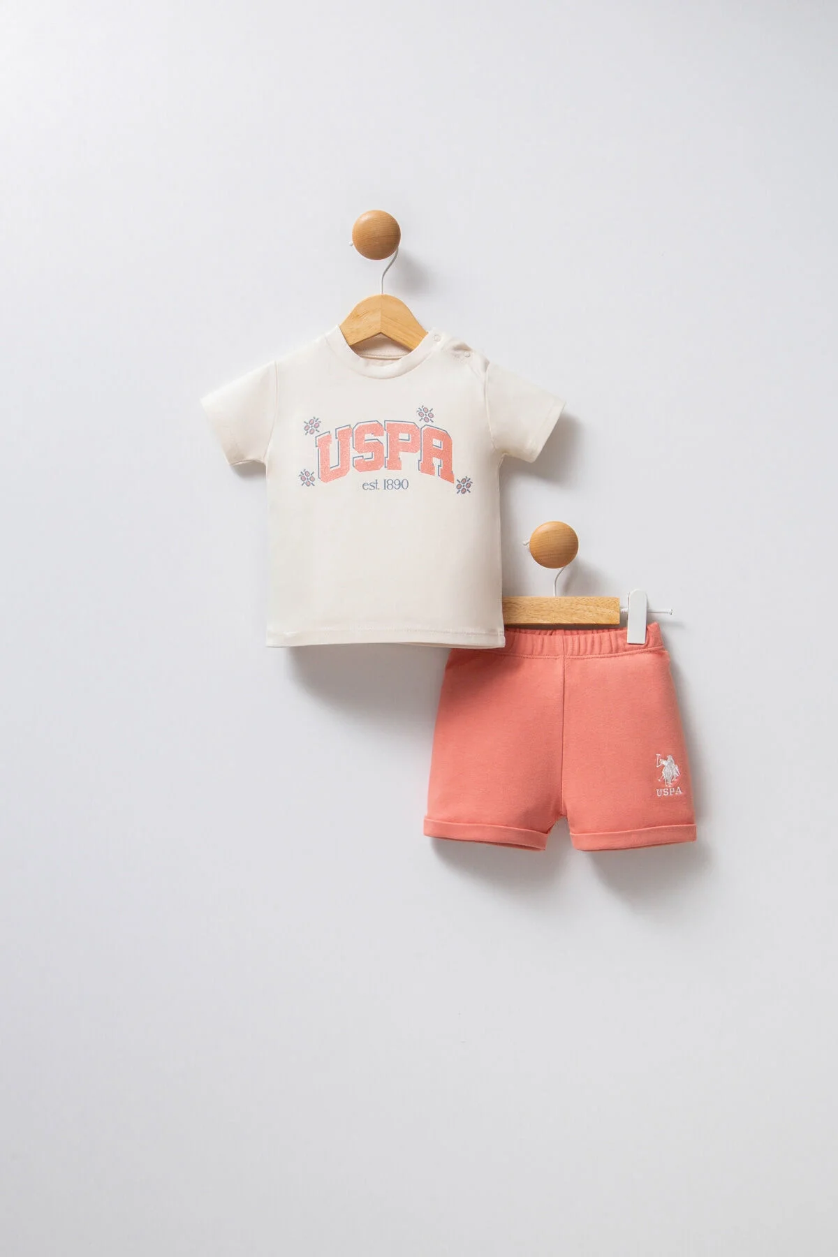 Arnetta U.S. Polo Assn Kız Bebek Mavi Takım Bebek Takımları Toptan