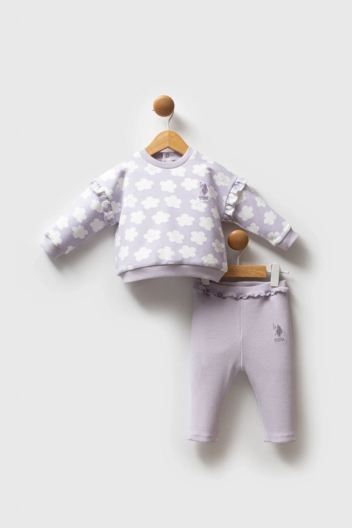 Arnetta U.S. Polo Assn Kız Bebek Mor Takım Bebek Takımları Toptan