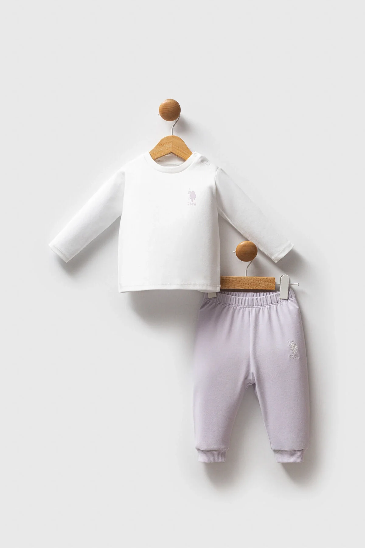 Mor dantelli çiçek desenli U.S. Polo Assn kız bebek takım elbise, bebek takımları kategorisinde erişilebilir ve görsel arama optimizasyonuyla sunulmuş