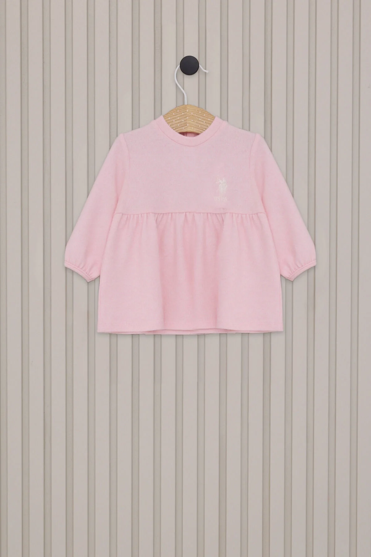 Arnetta U.S. Polo Assn Kız Bebek Pembe Elbise Elbise Toptan