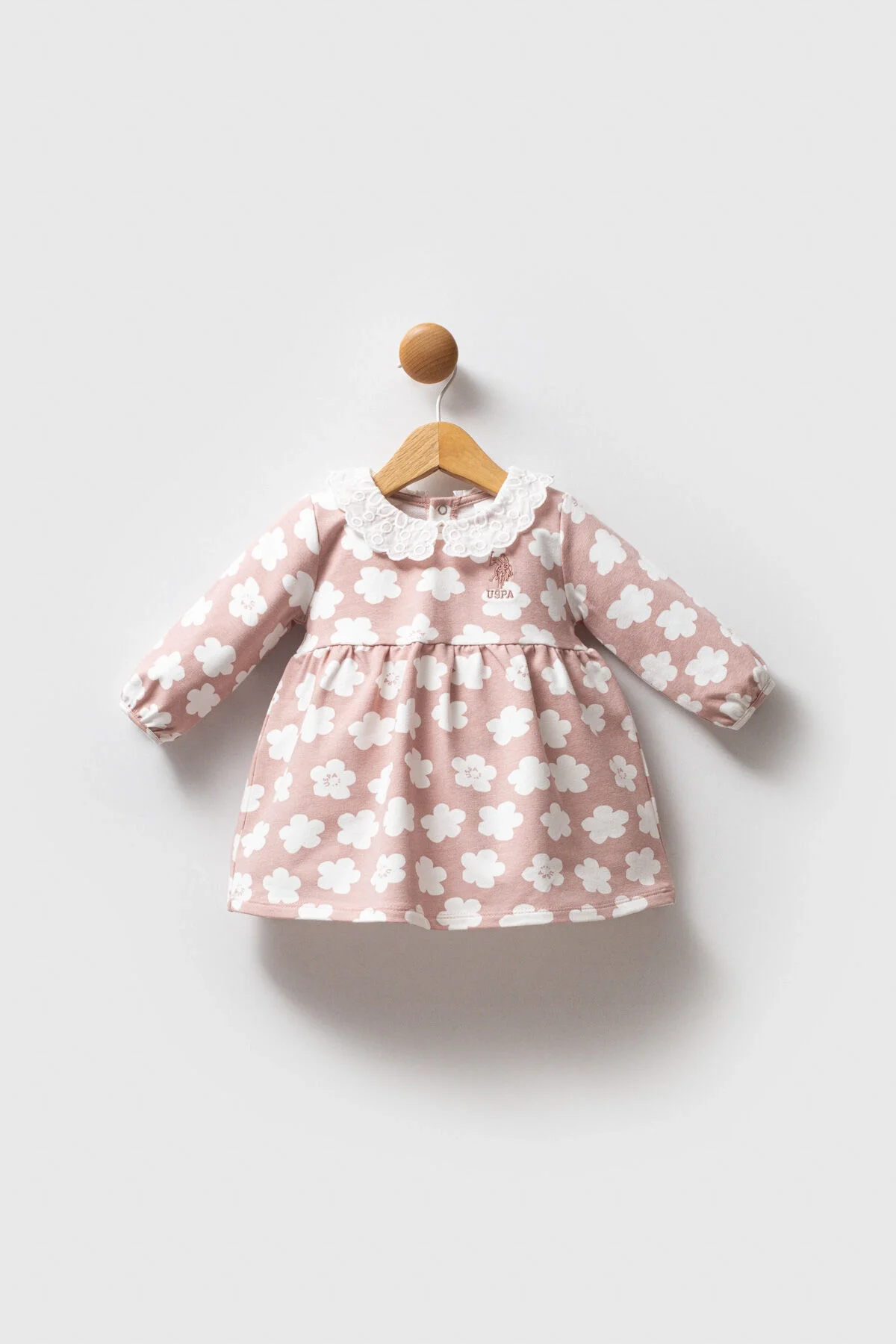 Arnetta U.S. Polo Assn Kız Bebek Pembe Elbise Elbise Toptan