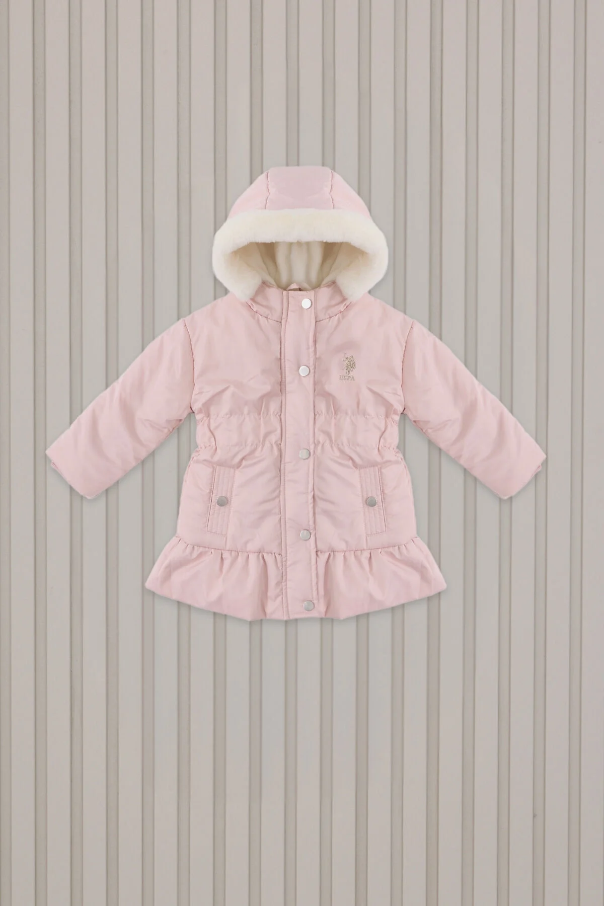 Arnetta U.S. Polo Assn Kız Bebek Pembe Mont Kaban & Mont Toptan