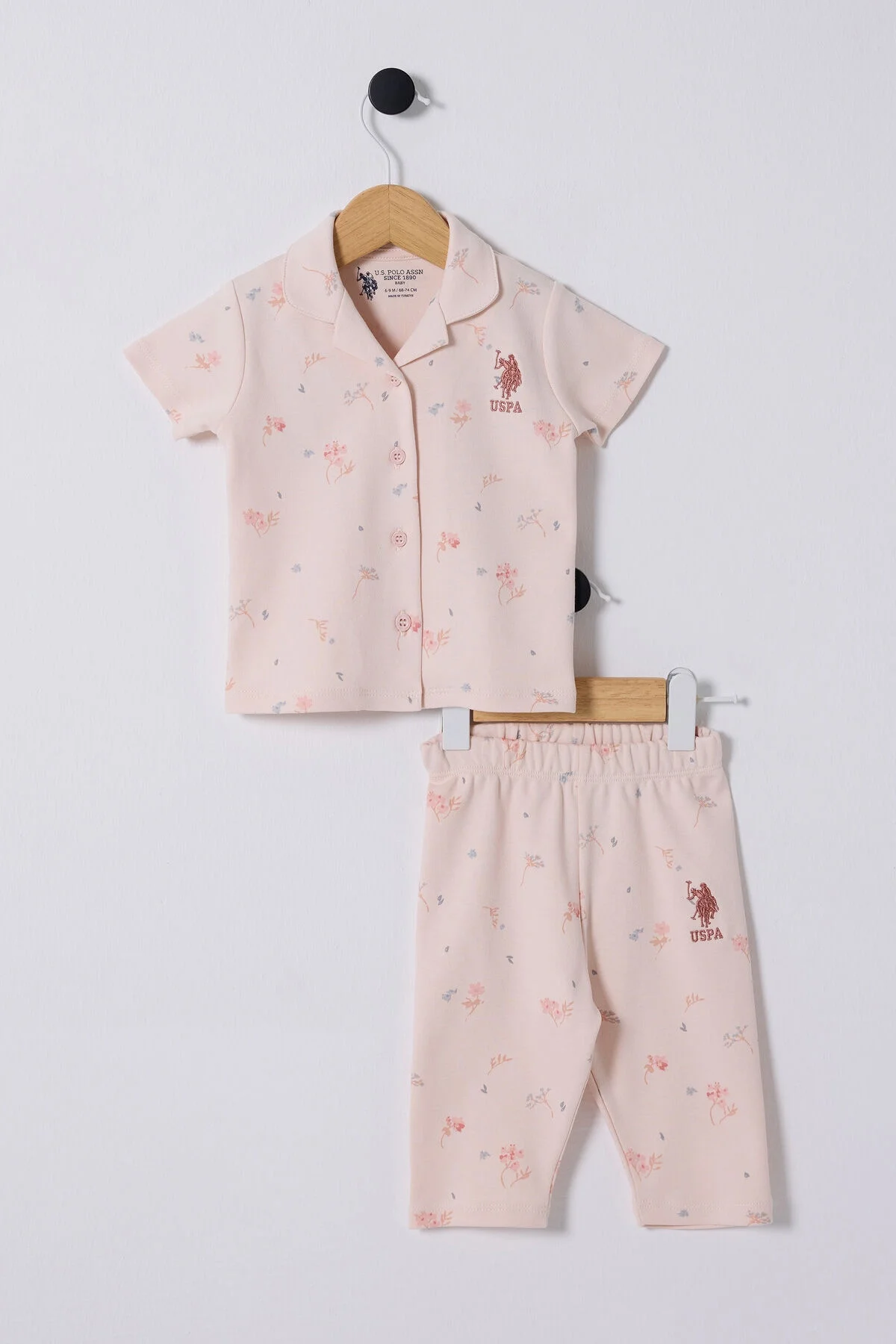 Arnetta U.S. Polo Assn Kız Bebek Pembe Takım Bebek Takımları Toptan