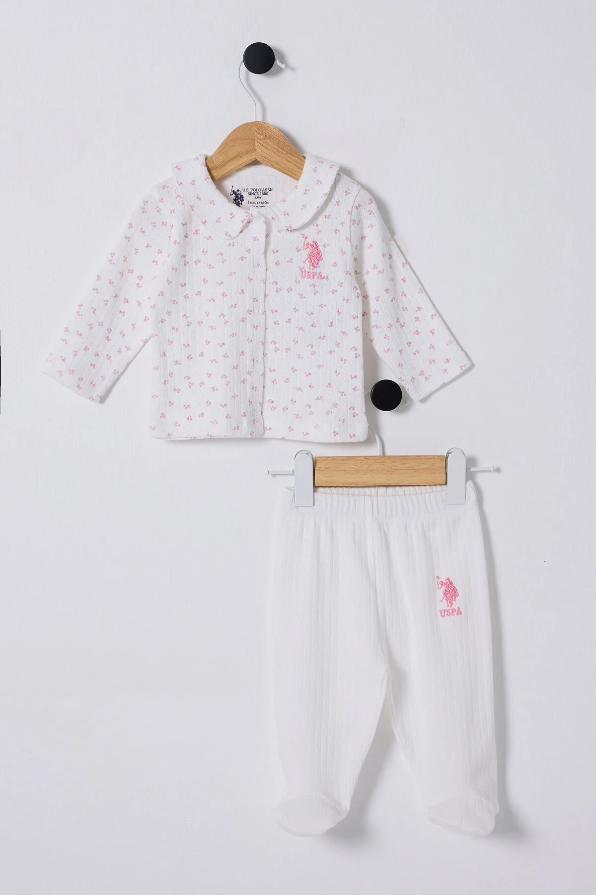 Arnetta U.S. Polo Assn Kız Bebek Pembe Takım Bebek Takımları Toptan