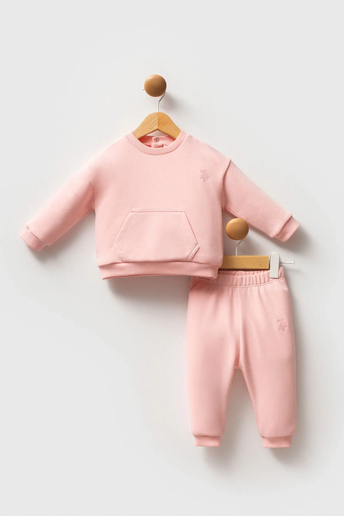 Arnetta U.S. Polo Assn Kız Bebek Pembe Takım Bebek Takımları Toptan