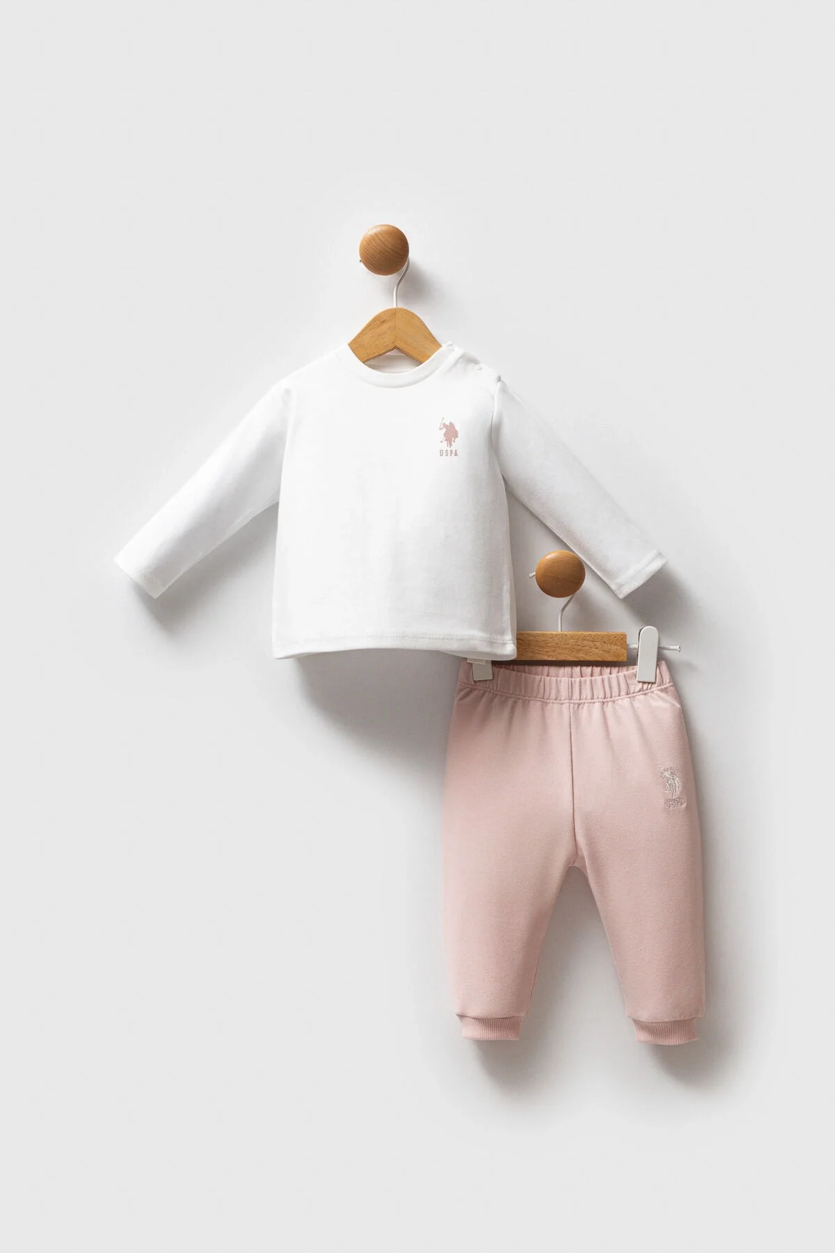 Pembe çiçek desenli U.S. Polo Assn kız bebek takım elbise, kapüşonlu ceket ve pantolon, bebeğin günlük giyimleri için ideal