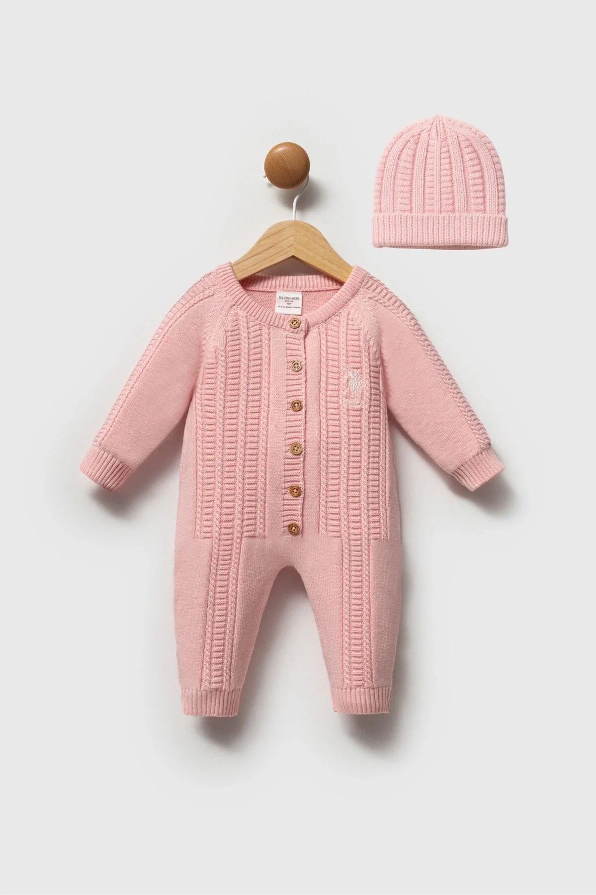 Arnetta U.S. Polo Assn Kız Bebek Pembe Tulum Tulum & Salopet Toptan