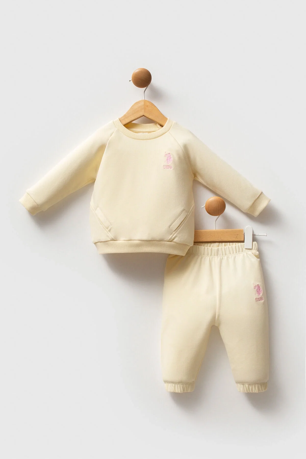 Arnetta U.S. Polo Assn Kız Bebek Sarı Takım Bebek Takımları Toptan