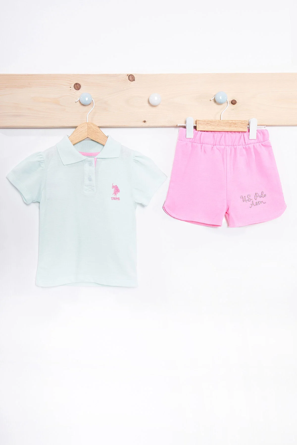 Arnetta U.S. Polo Assn Kız Bebek Yeşil Takım Bebek Takımları Toptan