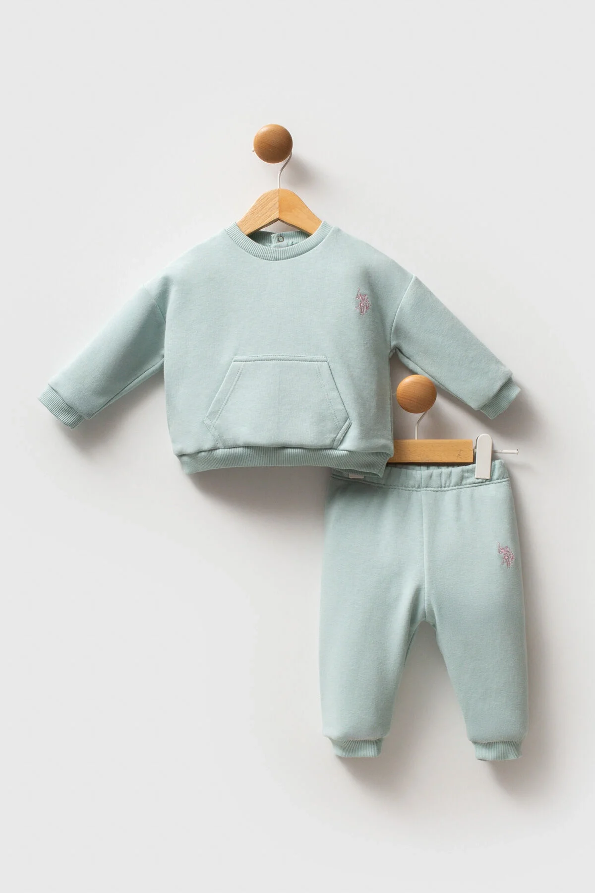 Arnetta U.S. Polo Assn Kız Bebek Yeşil Takım Bebek Takımları Toptan