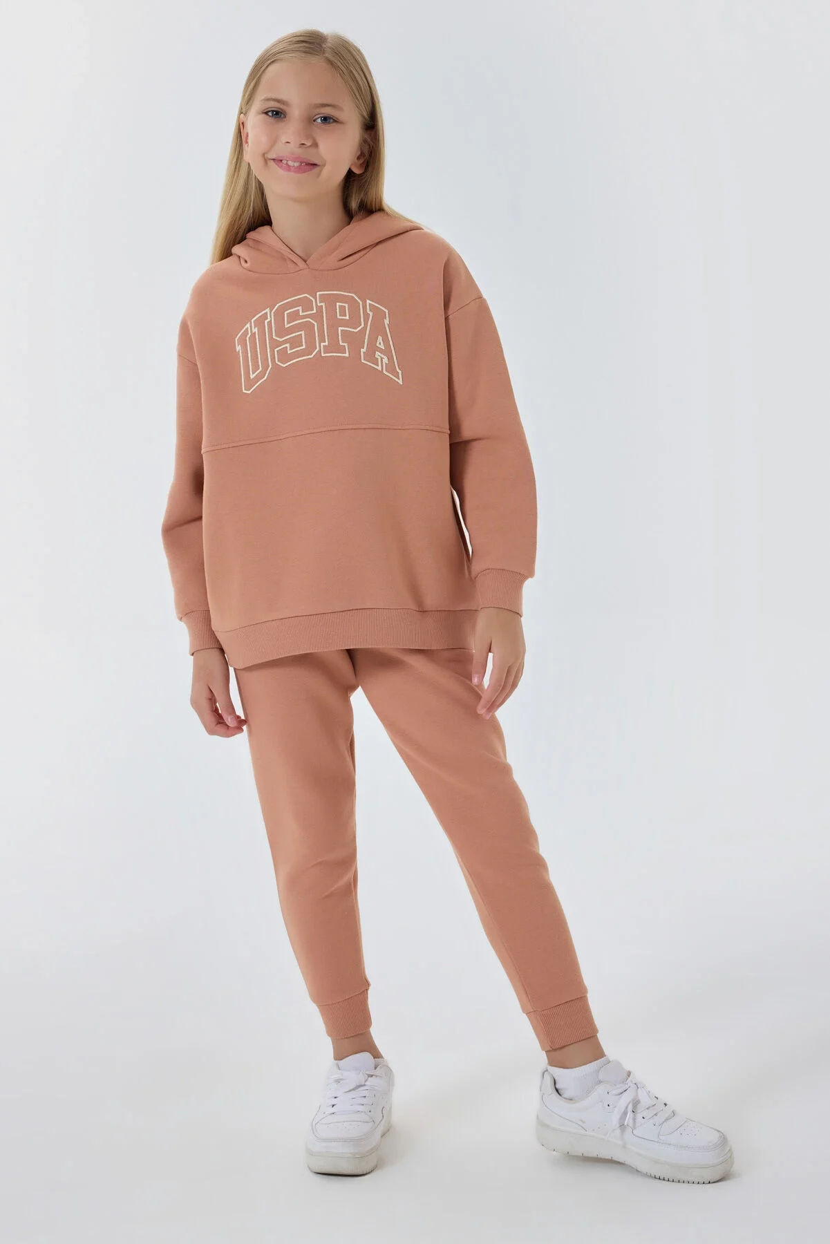 Arnetta U.S. Polo Assn Kız Çocuk Bordo Eşofman Takımı Eşofman Takımı Toptan