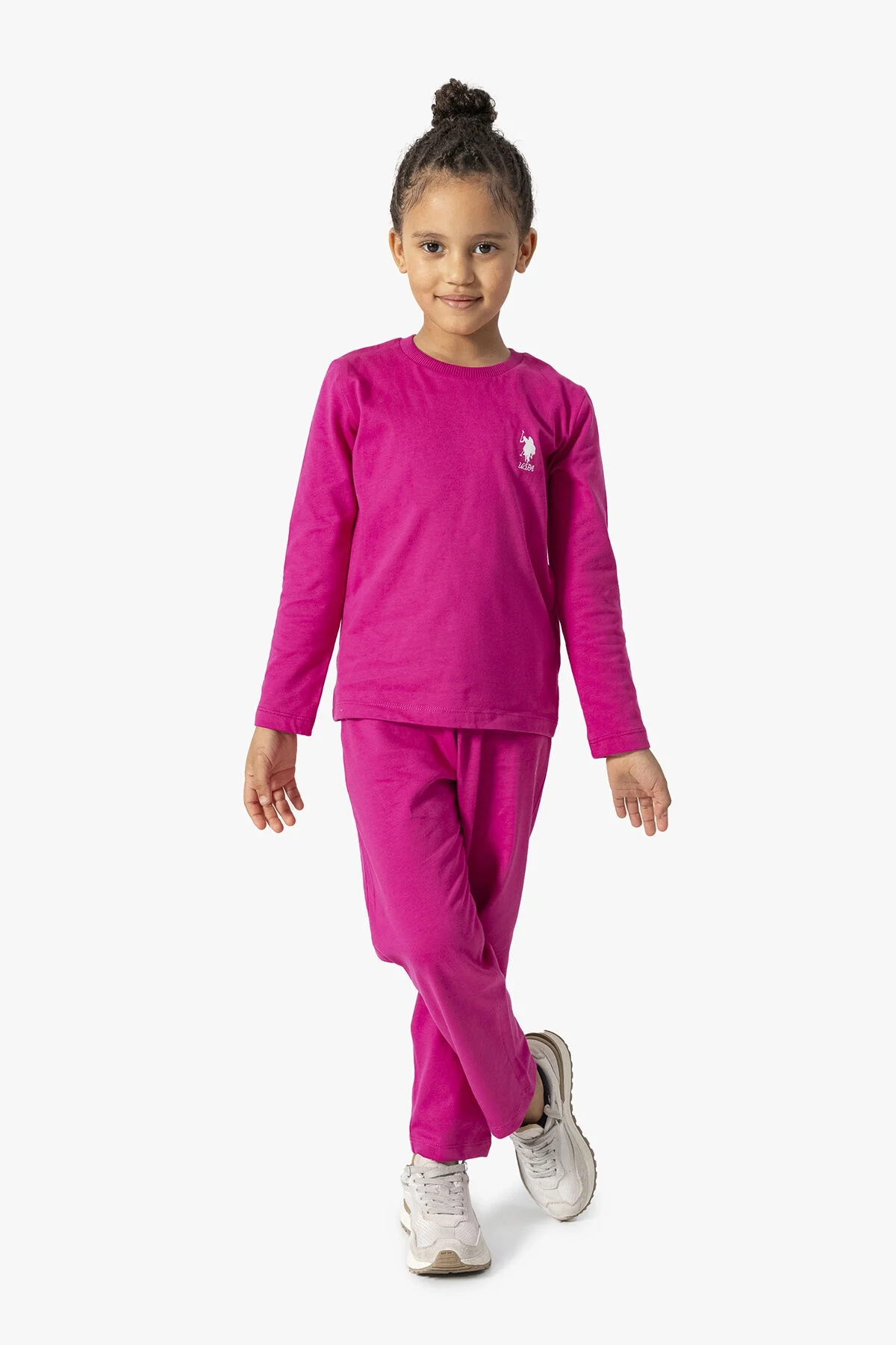 Arnetta U.S. Polo Assn Kız Çocuk Bordo Pijama Takımı Pijama Takımı Toptan